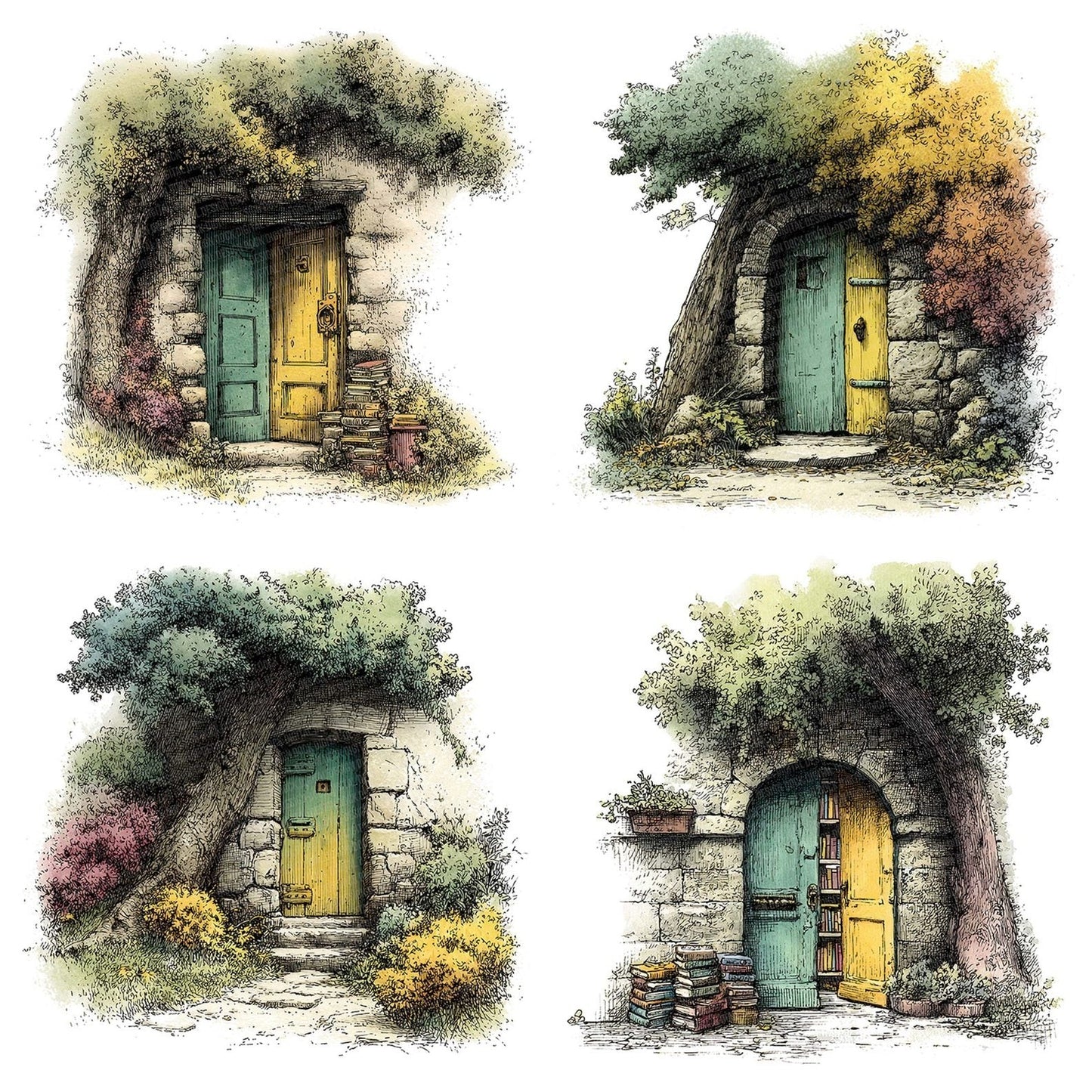 Hidden Forest Library Door Clipart Set (DDD005835)