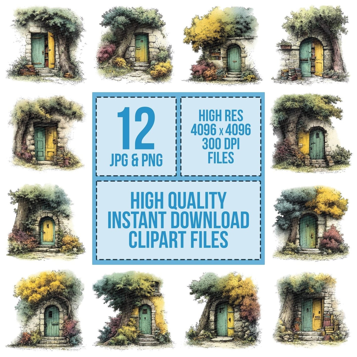 Hidden Forest Library Door Clipart Set (DDD005835)