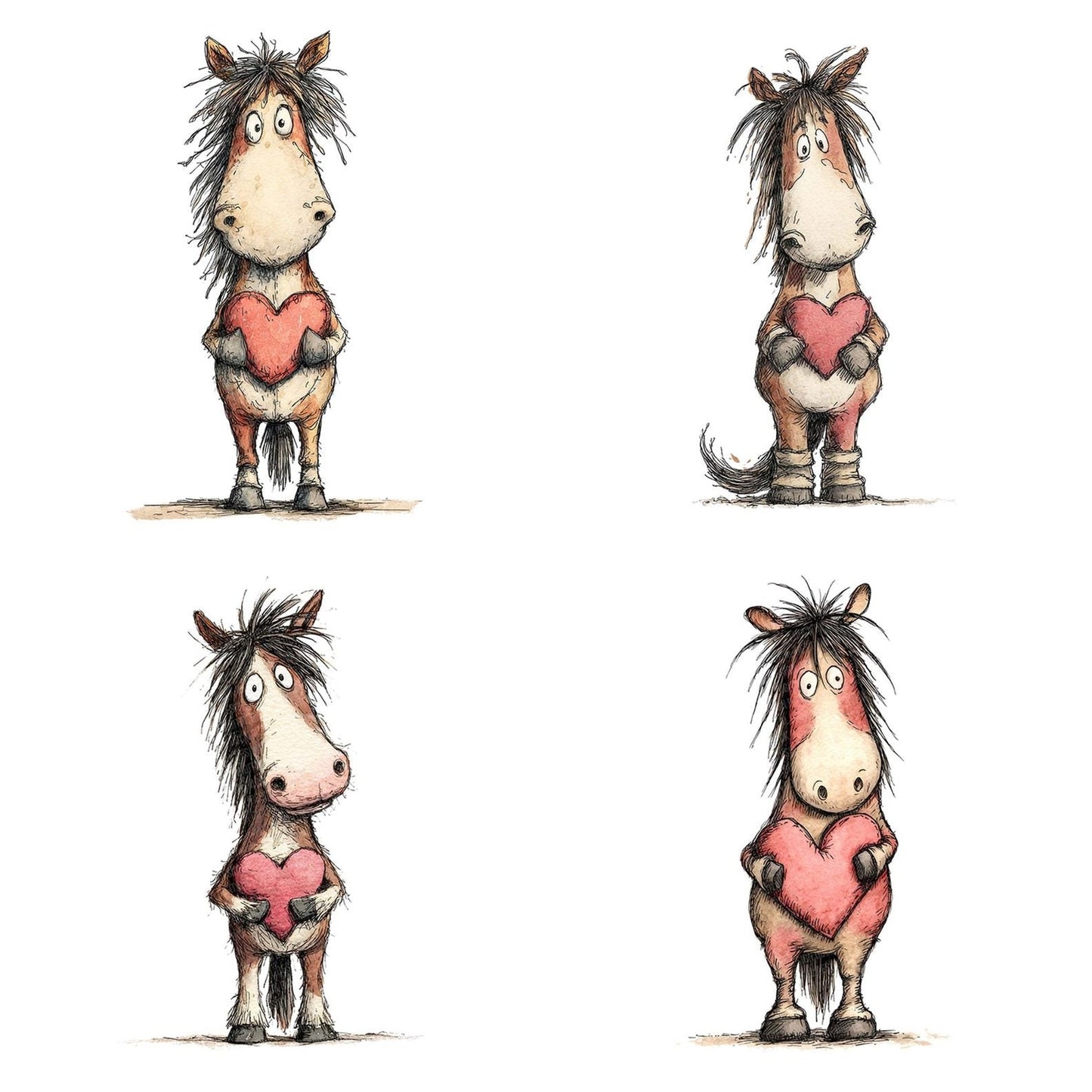 Horse Love Heart Clipart Set (DDD005845)
