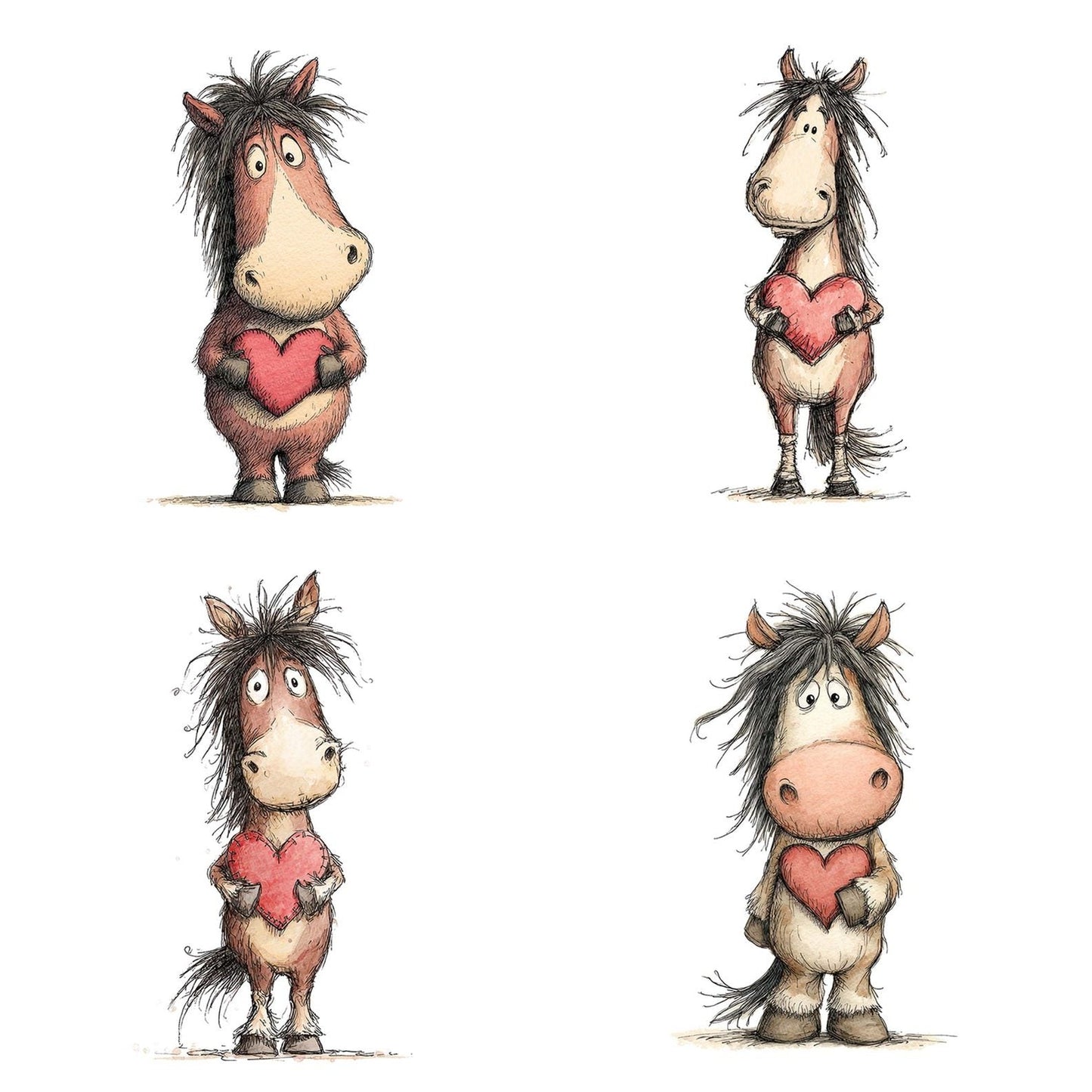 Horse Love Heart Clipart Set (DDD005845)