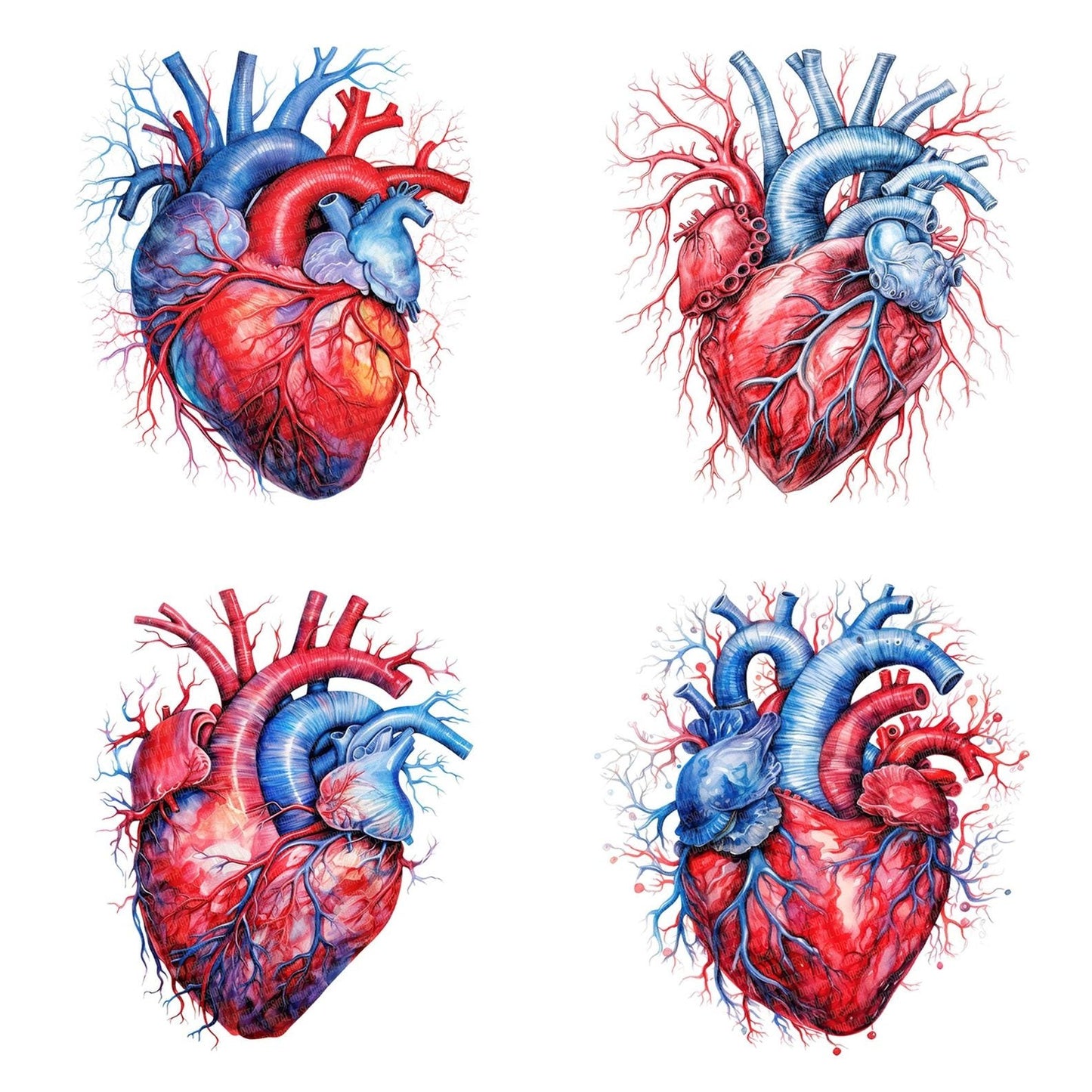 Human Heart Anatomical Illustration Clipart Set (DDD005849)