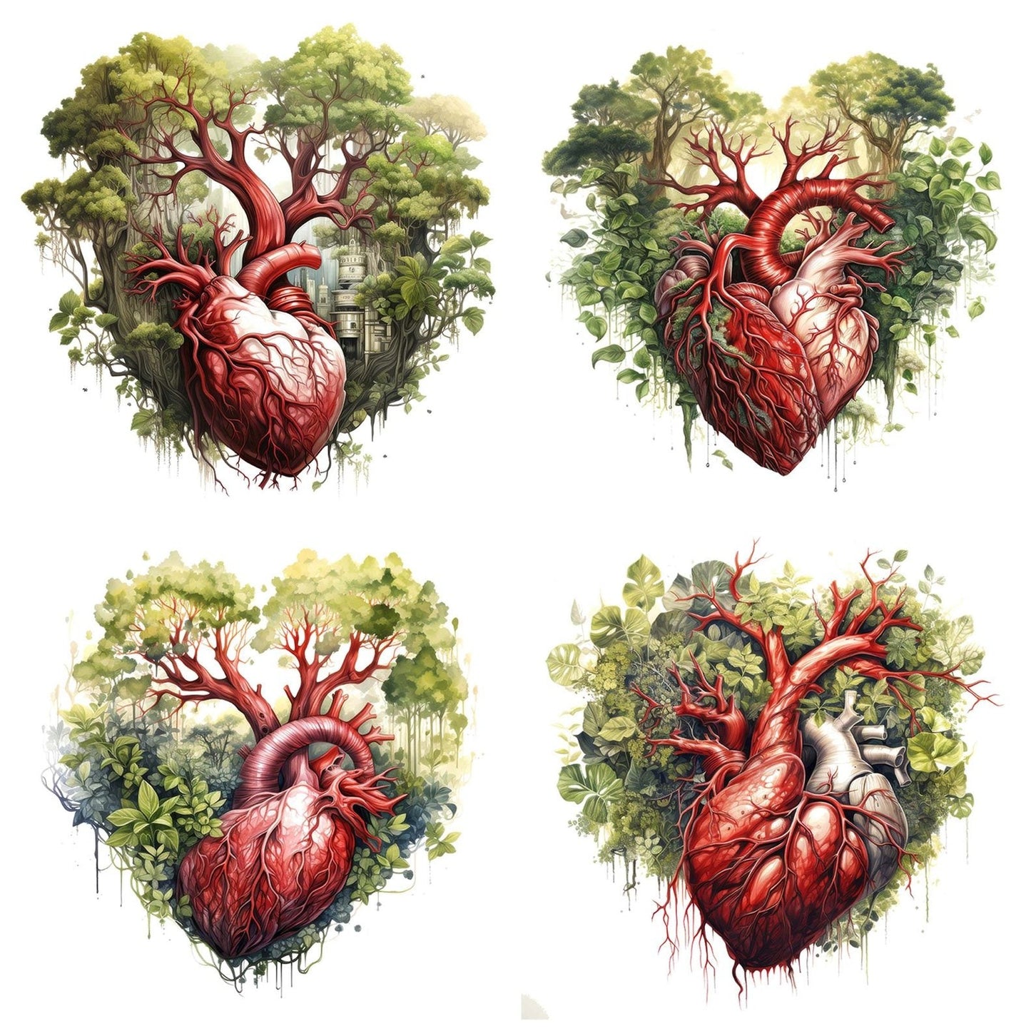 Human Heart Tree Clipart Set (DDD005850)