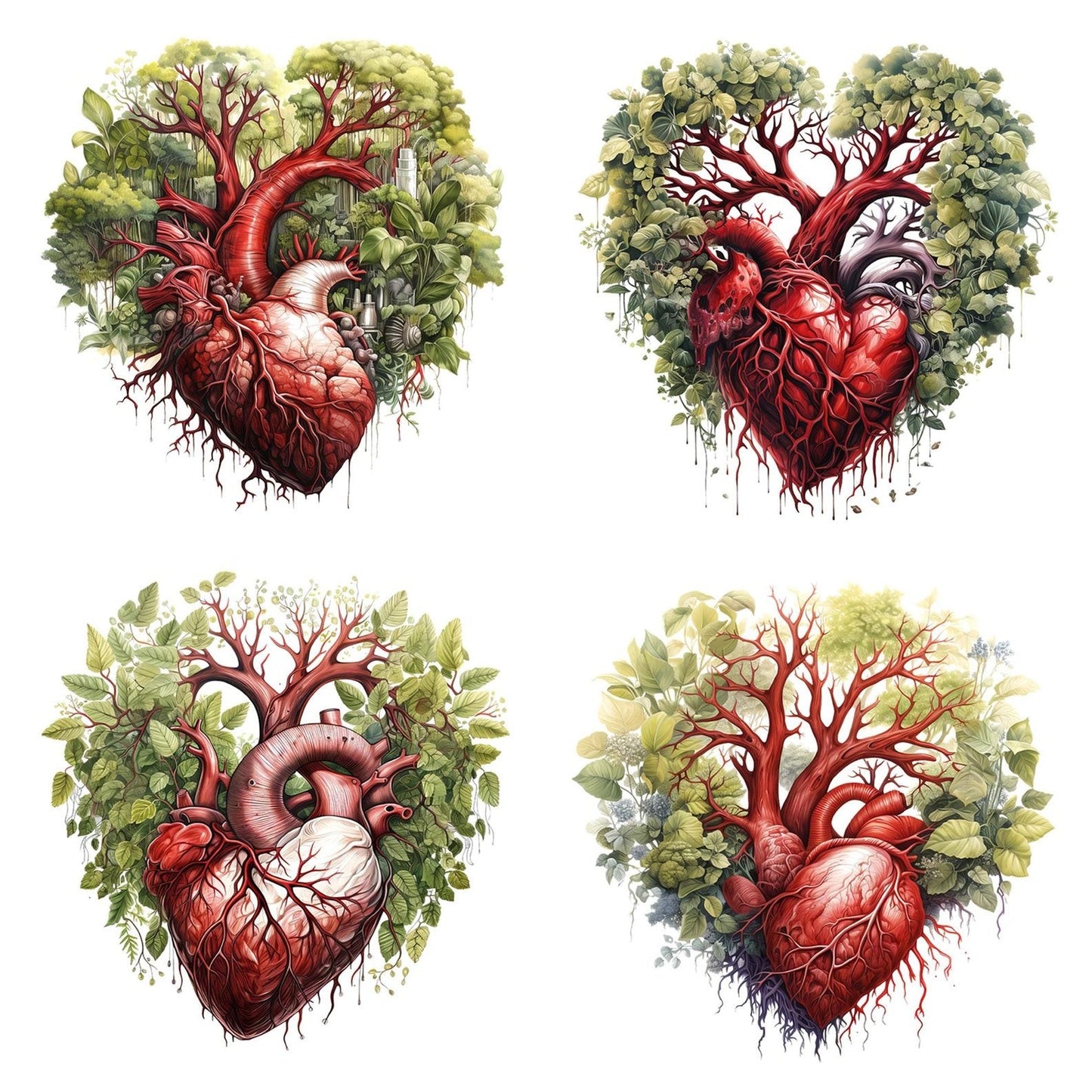 Human Heart Tree Clipart Set (DDD005850)