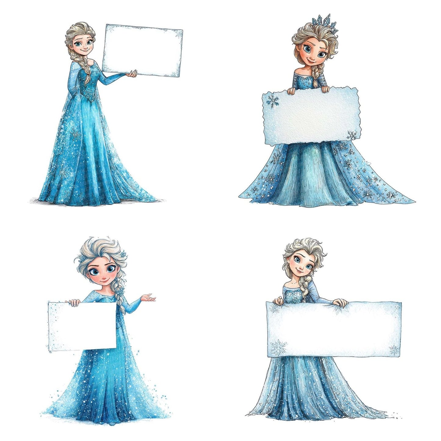 Ice Princess with Banner Clipart Set (DDD005859)