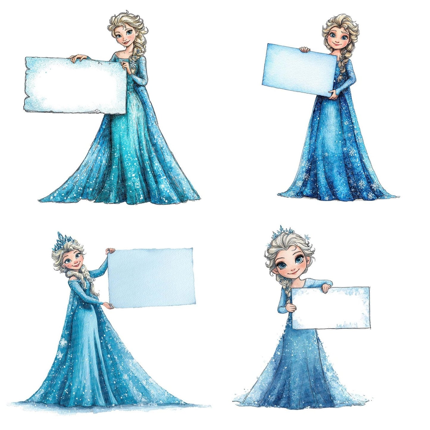 Ice Princess with Banner Clipart Set (DDD005859)