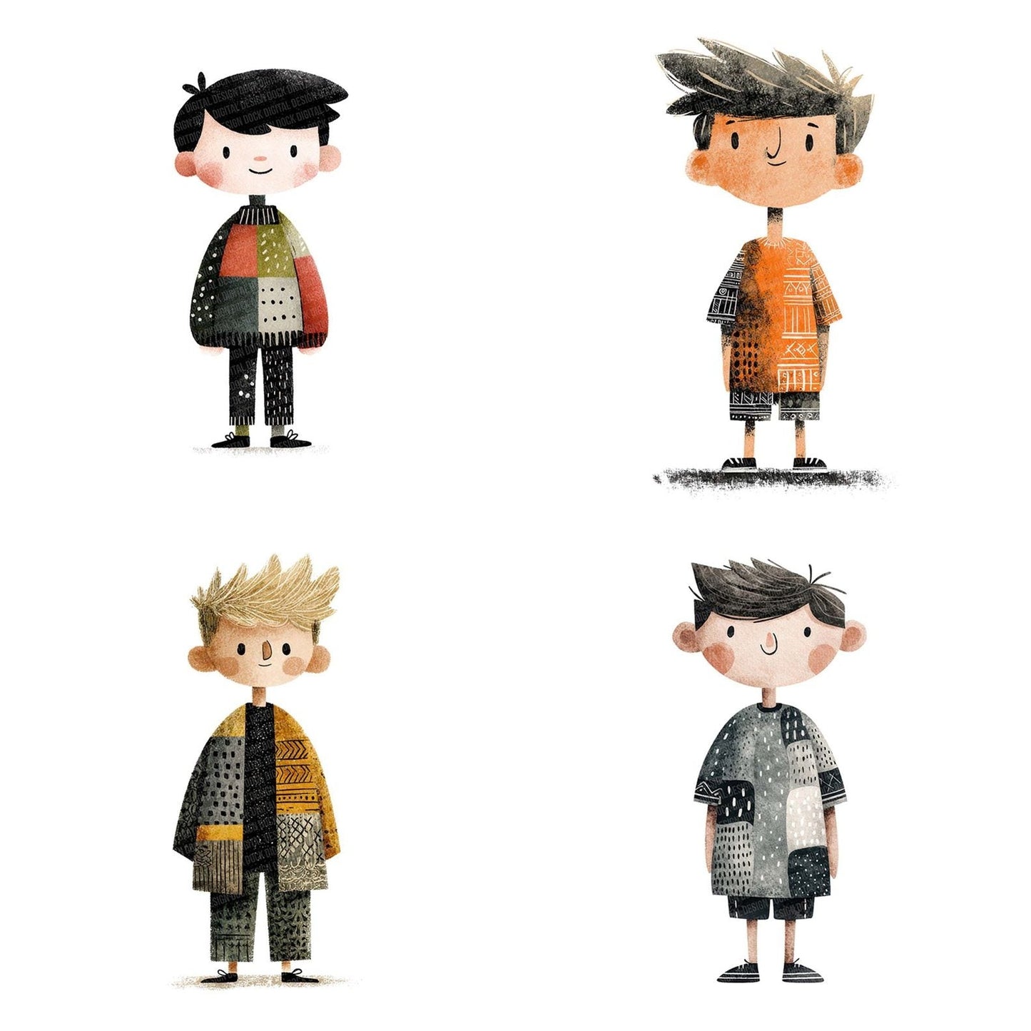 Illustrated Child Character Clipart Set (DDD005865)
