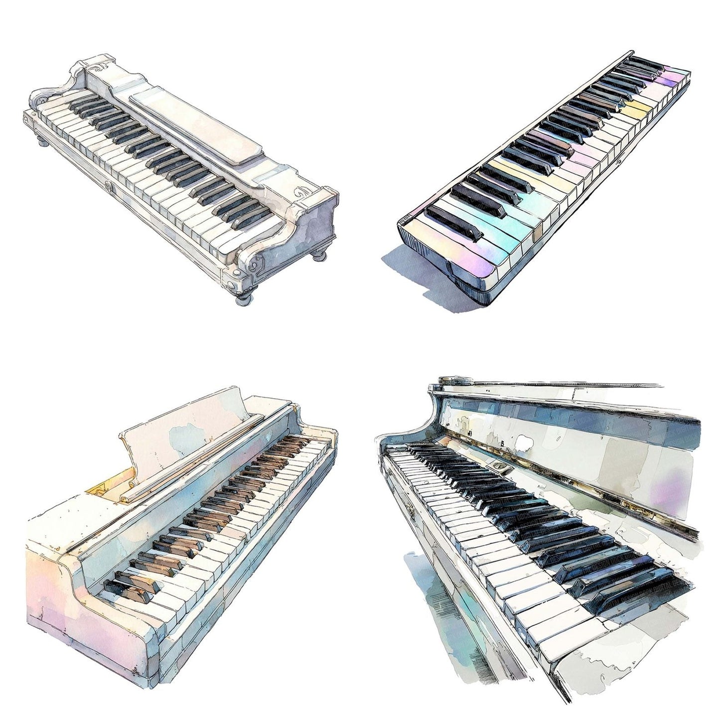 Illustrated Piano Keys Clipart Set (DDD005870)