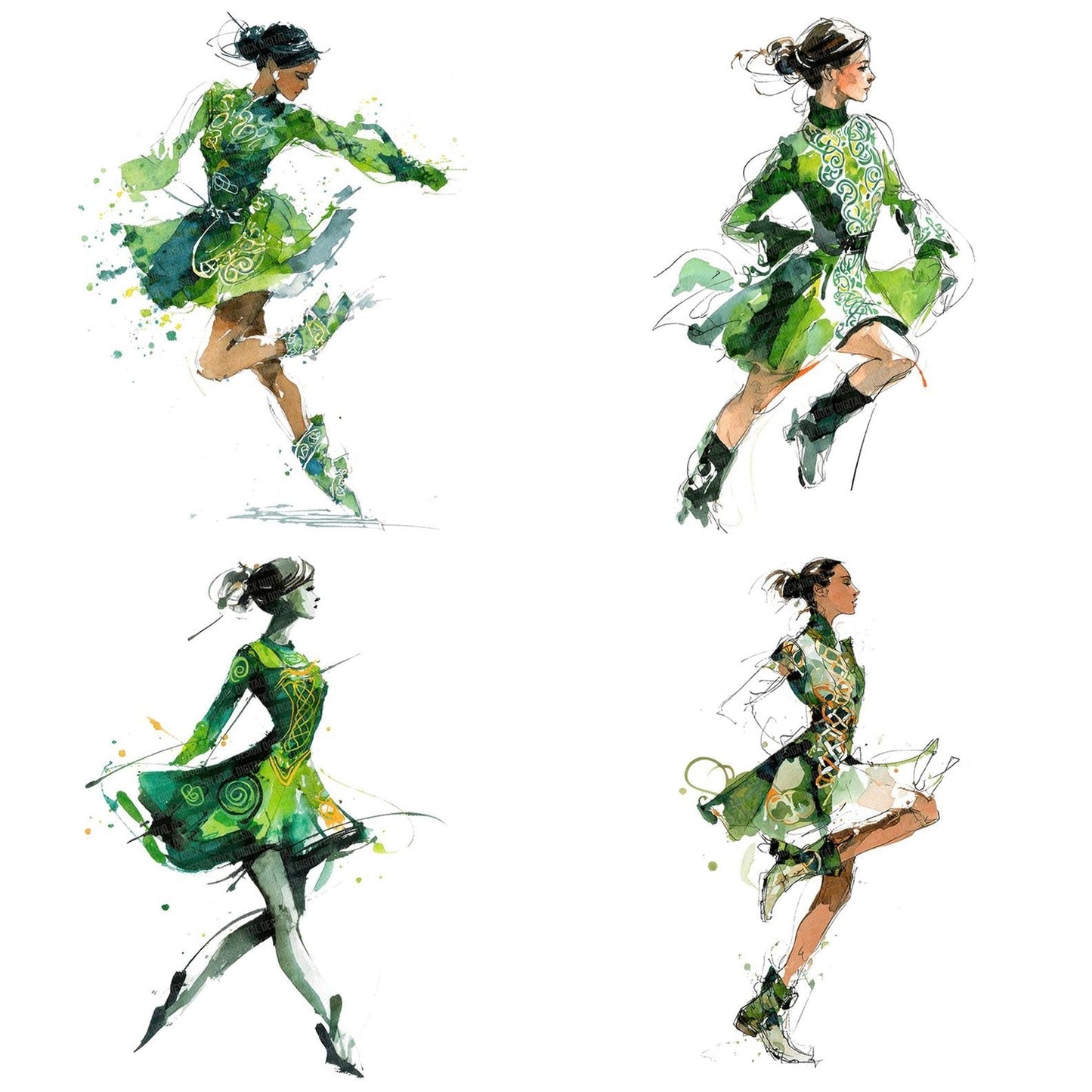 Irish Step Dancer Clipart Set (DDD005883)