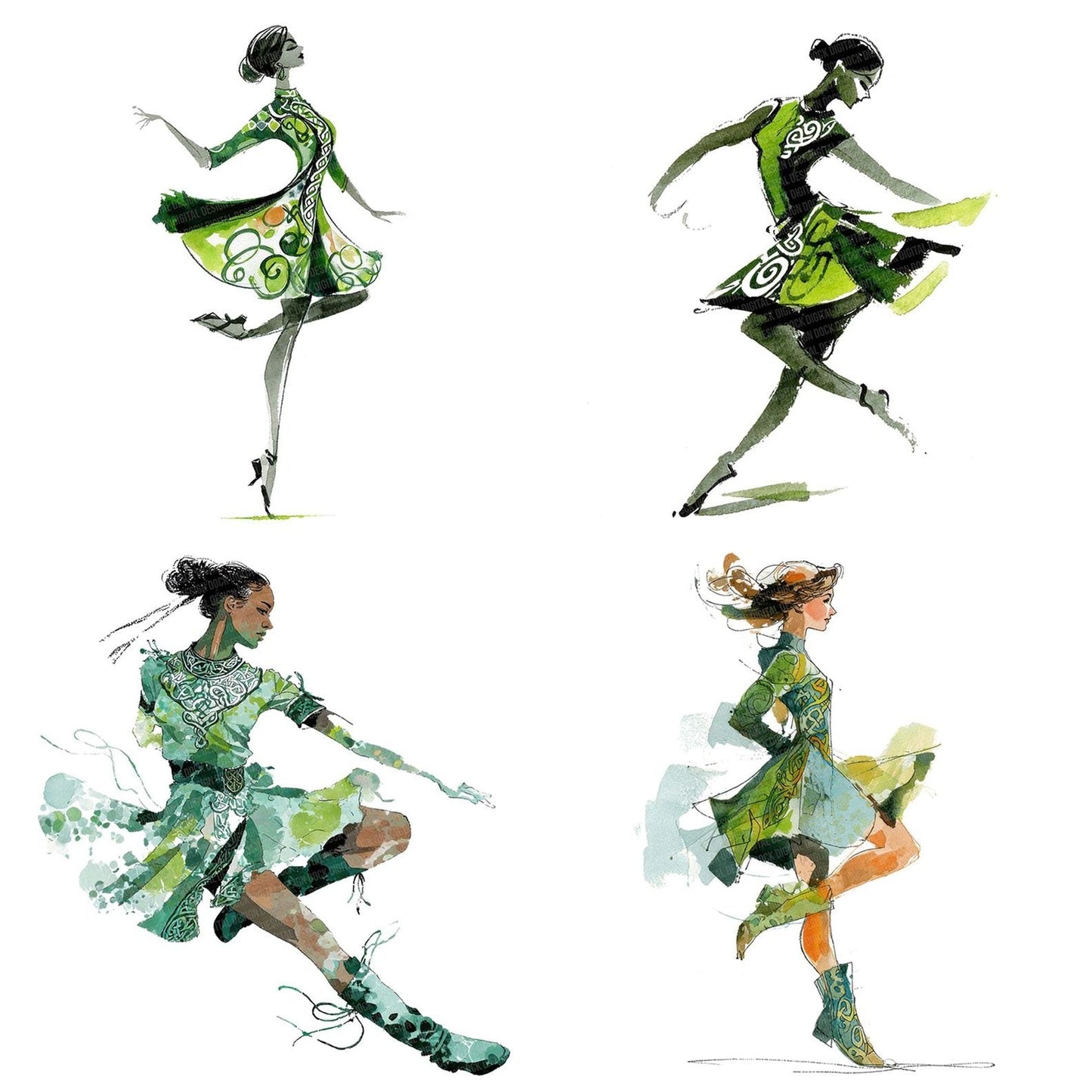 Irish Step Dancer Clipart Set (DDD005883)