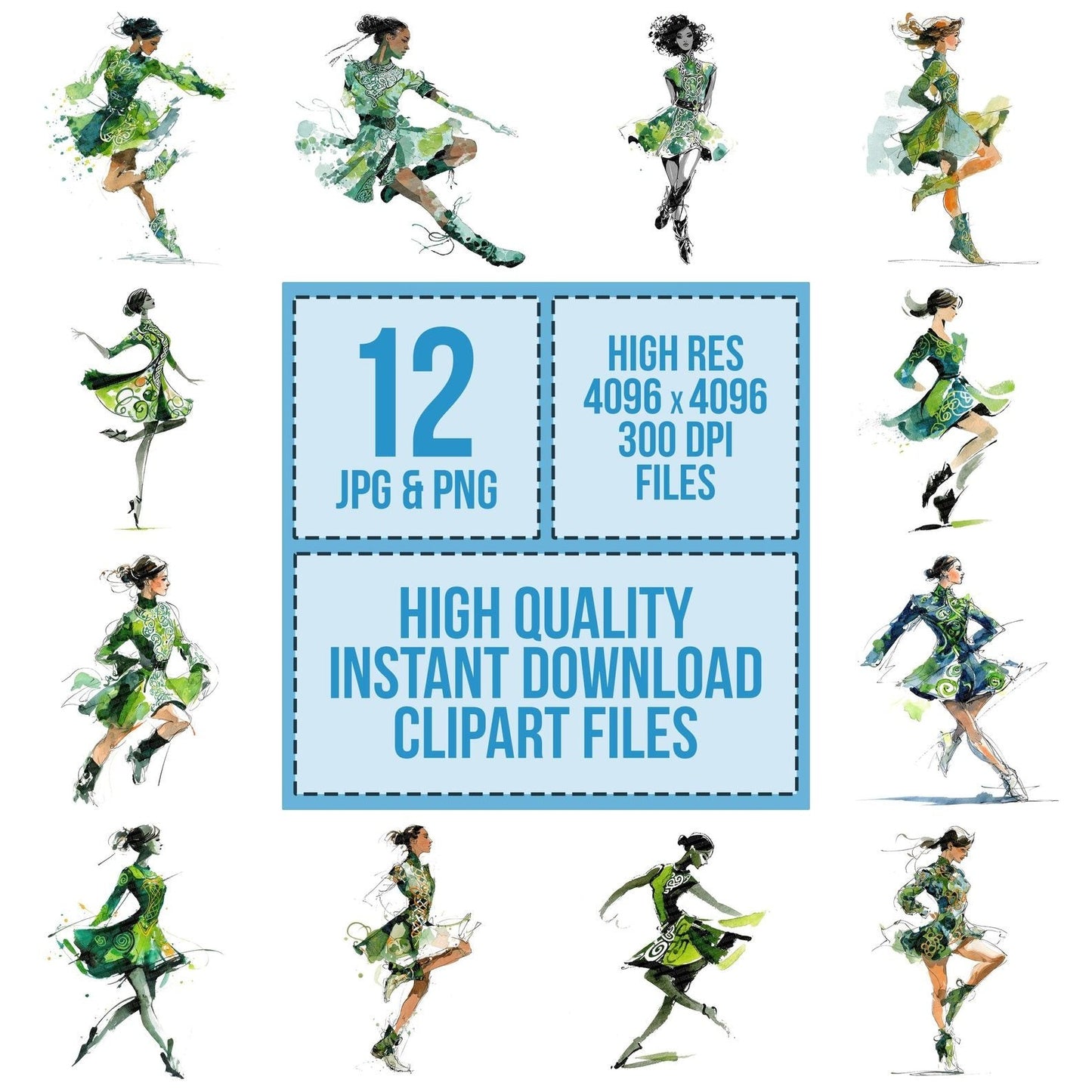 Irish Step Dancer Clipart Set (DDD005883)