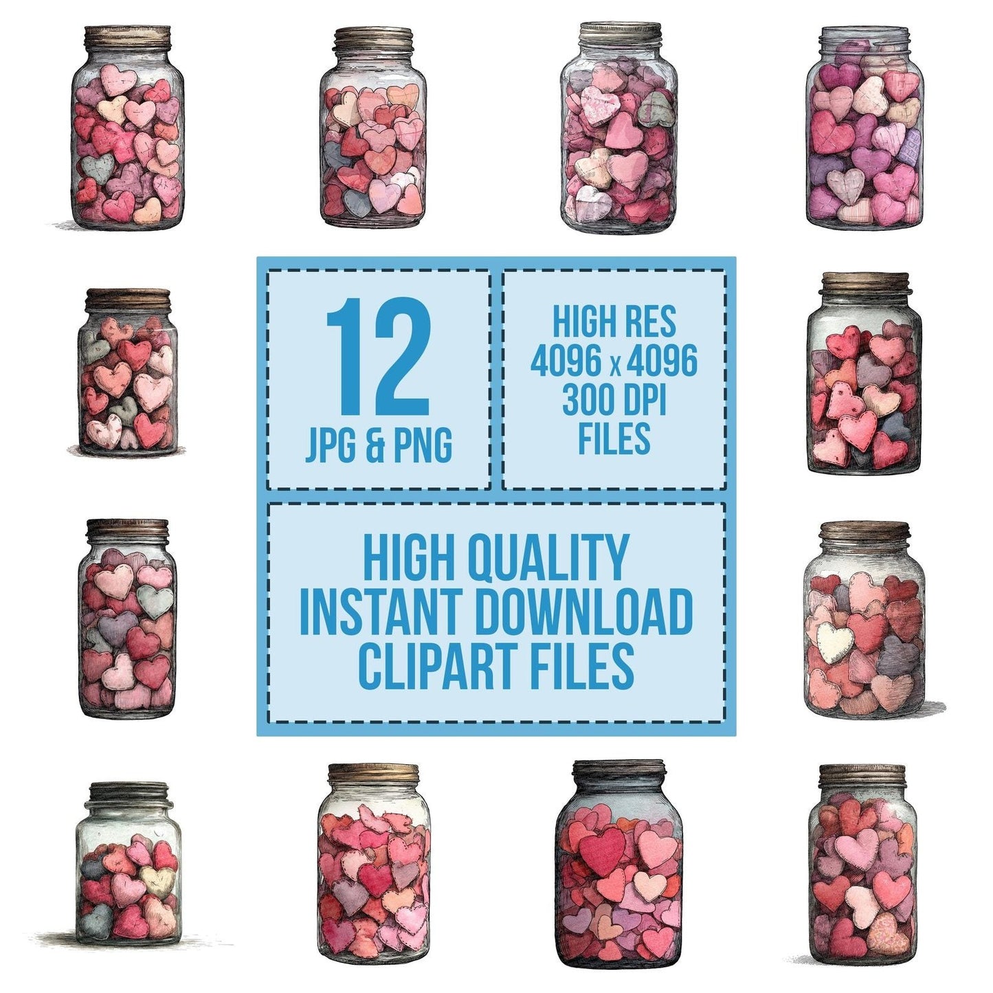 Jar Of Hearts Clipart Set (DDD005889)