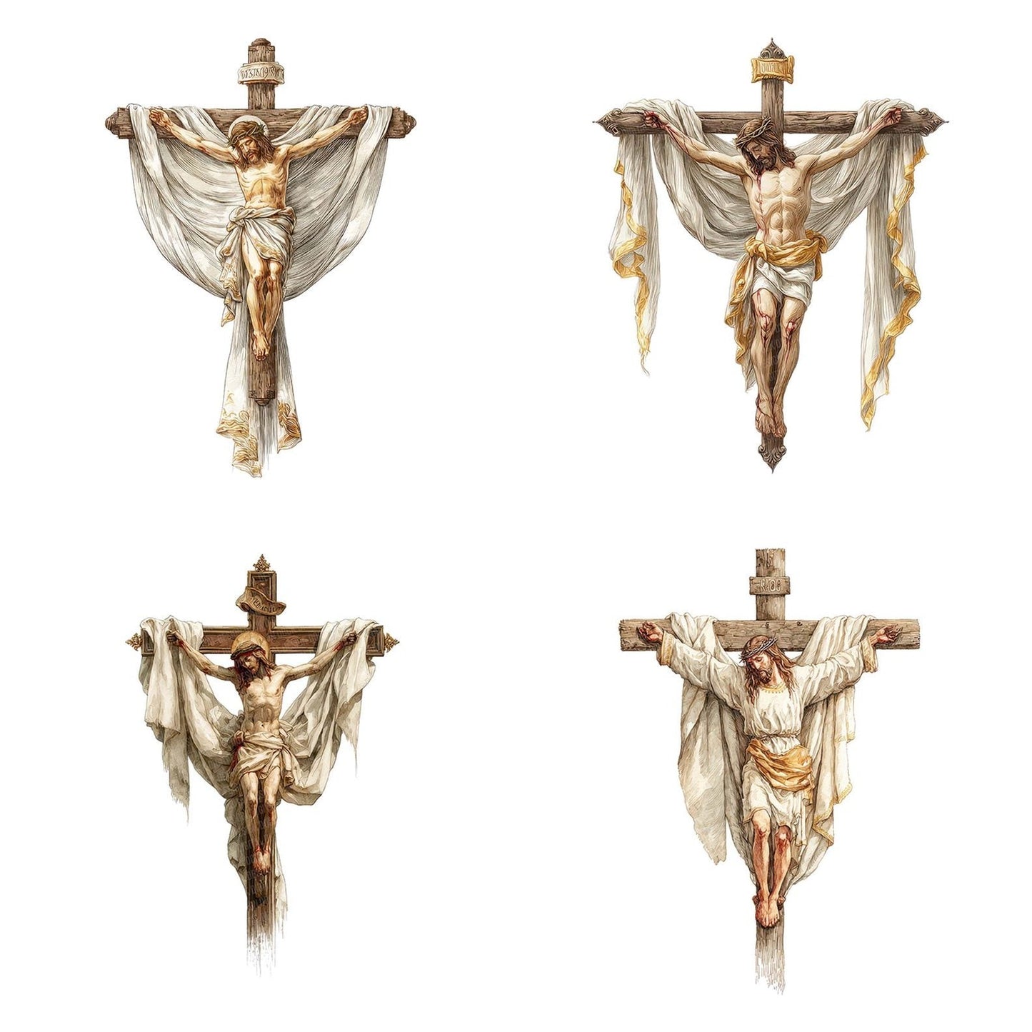 Jesus Draped Cross Clipart Set (DDD005901)