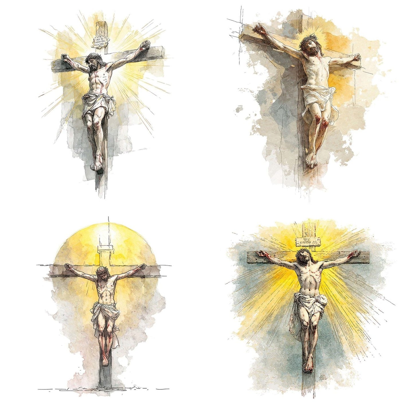 Jesus Radiant Cross Clipart Set (DDD005903)