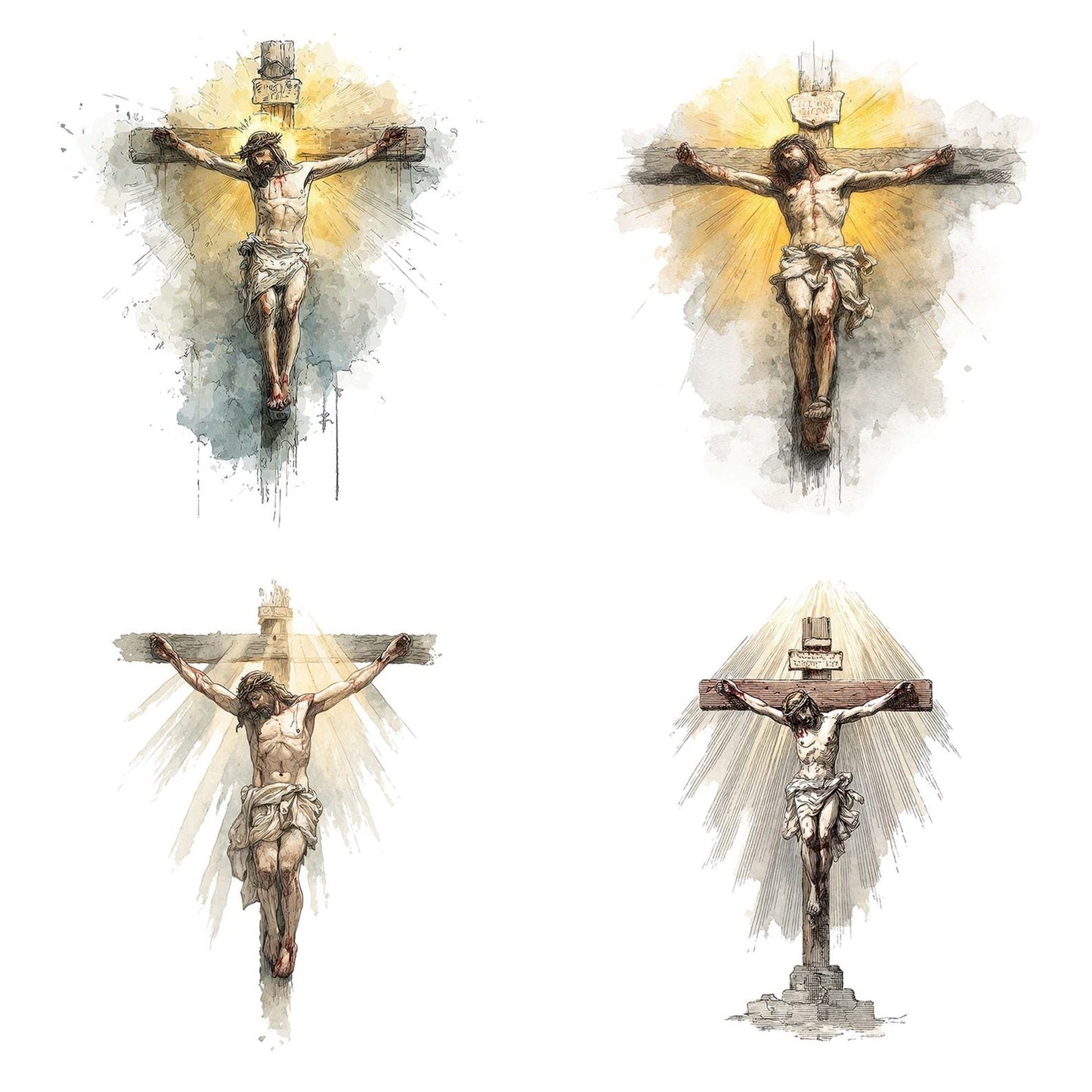 Jesus Radiant Cross Clipart Set (DDD005903)