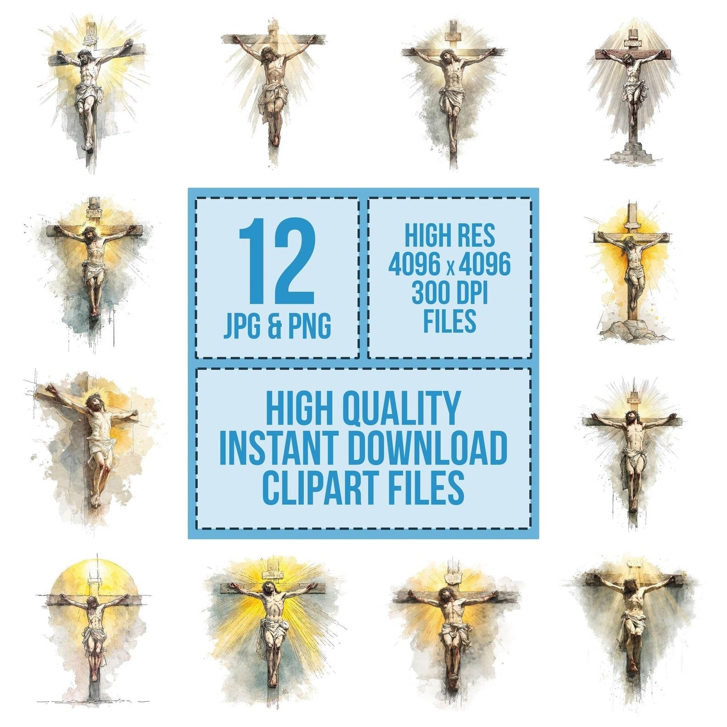 Jesus Radiant Cross Clipart Set (DDD005903)