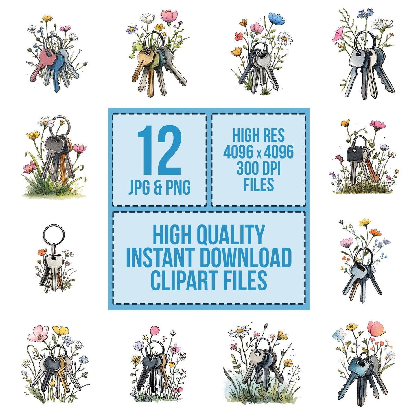 Keyring Wildflowers Clipart Set (DDD005916)