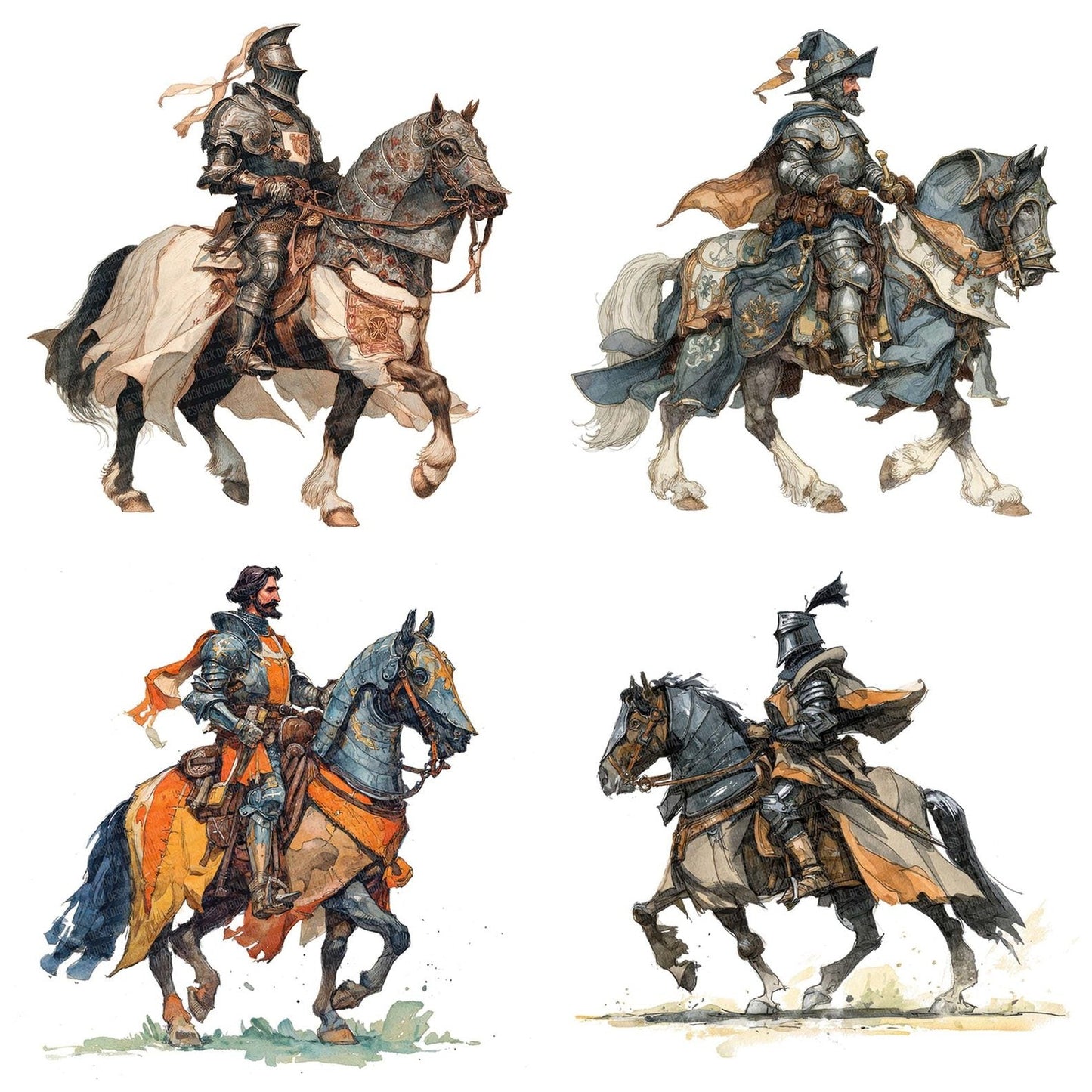 Knight On Horse Clipart Set (DDD005927)