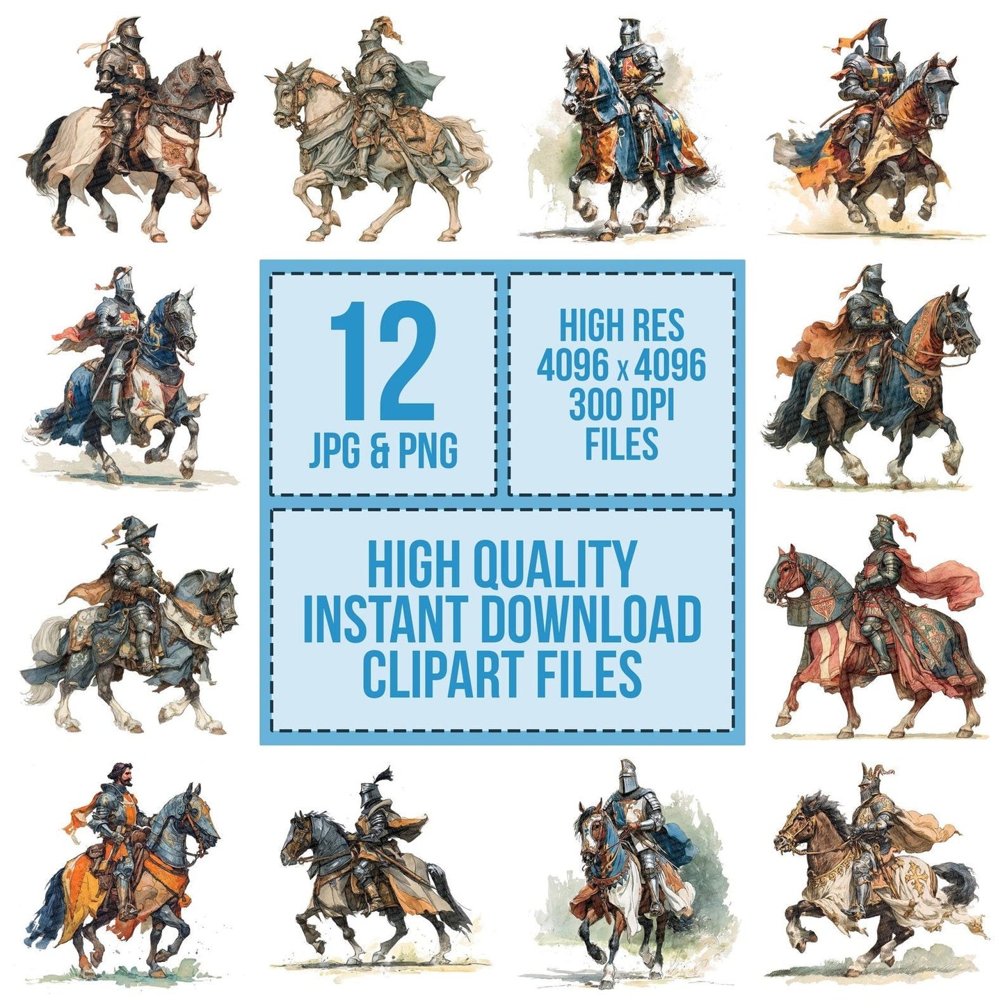Knight On Horse Clipart Set (DDD005927)