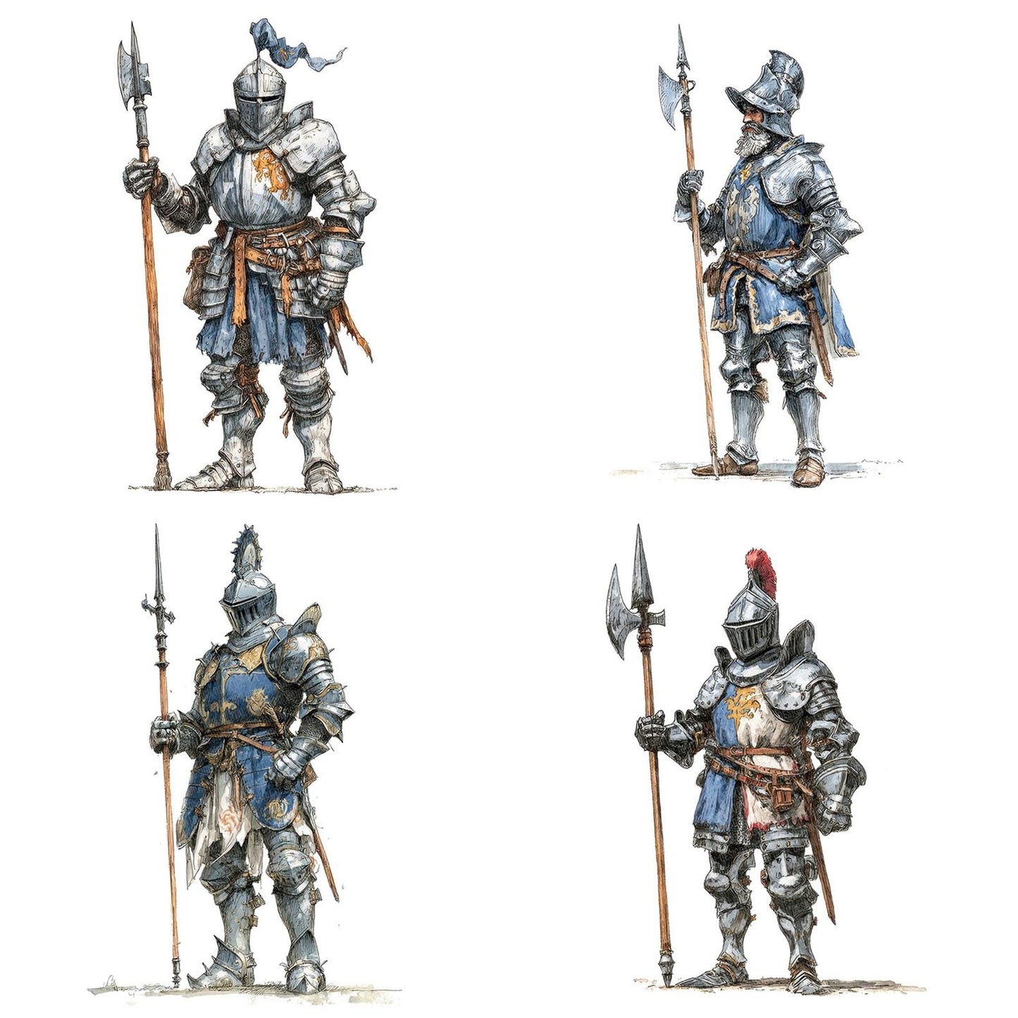 Knight Standing Guard Clipart Set (DDD005930)