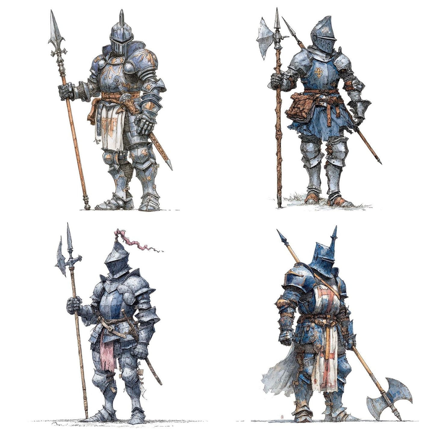 Knight Standing Guard Clipart Set (DDD005930)