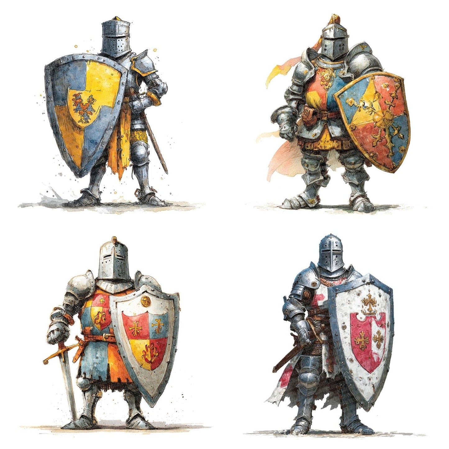 Knight With Shield Clipart Set (DDD005932)