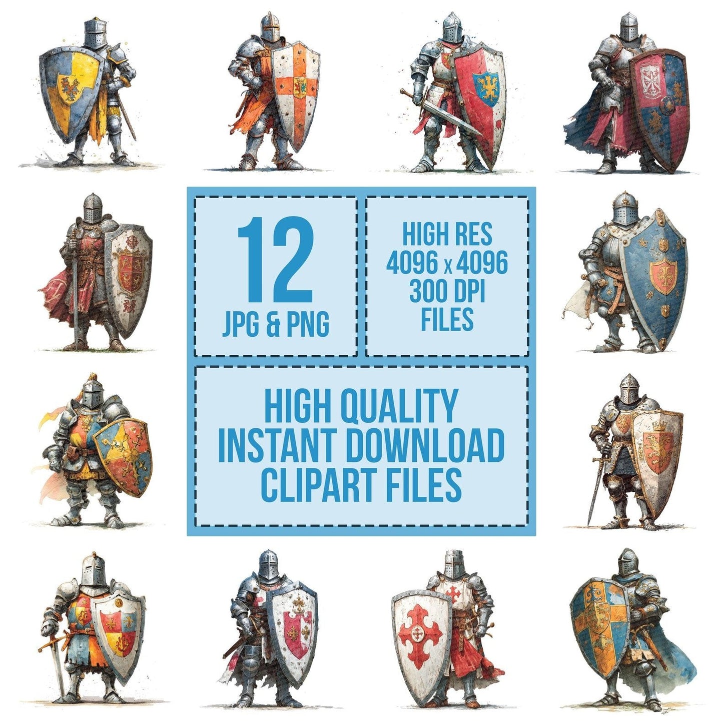 Knight With Shield Clipart Set (DDD005932)