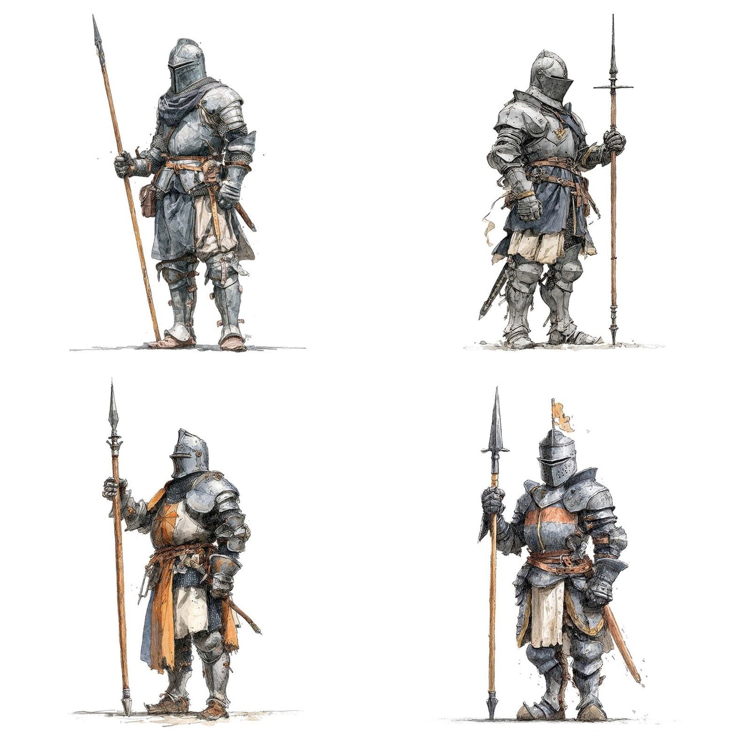 Knight With Spear Clipart Set (DDD005933)