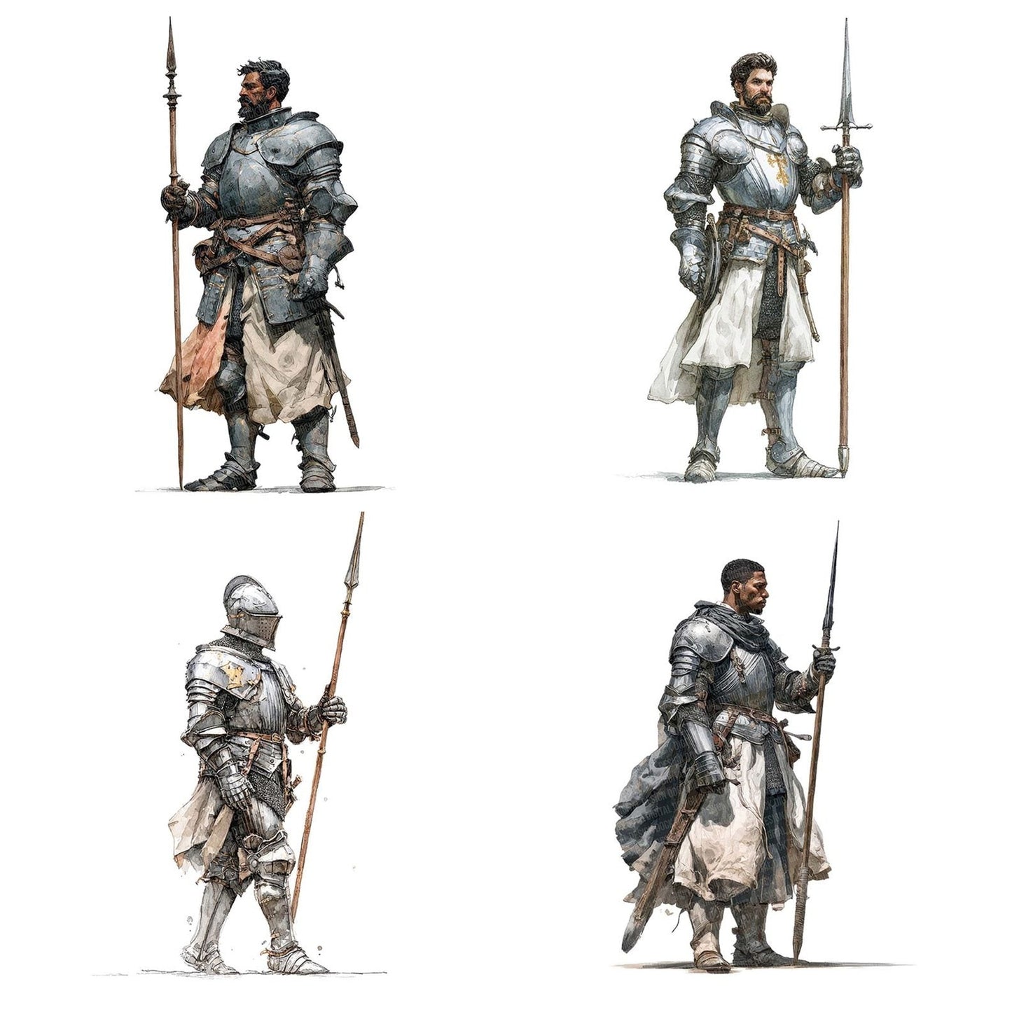 Knight With Spear Clipart Set (DDD005933)