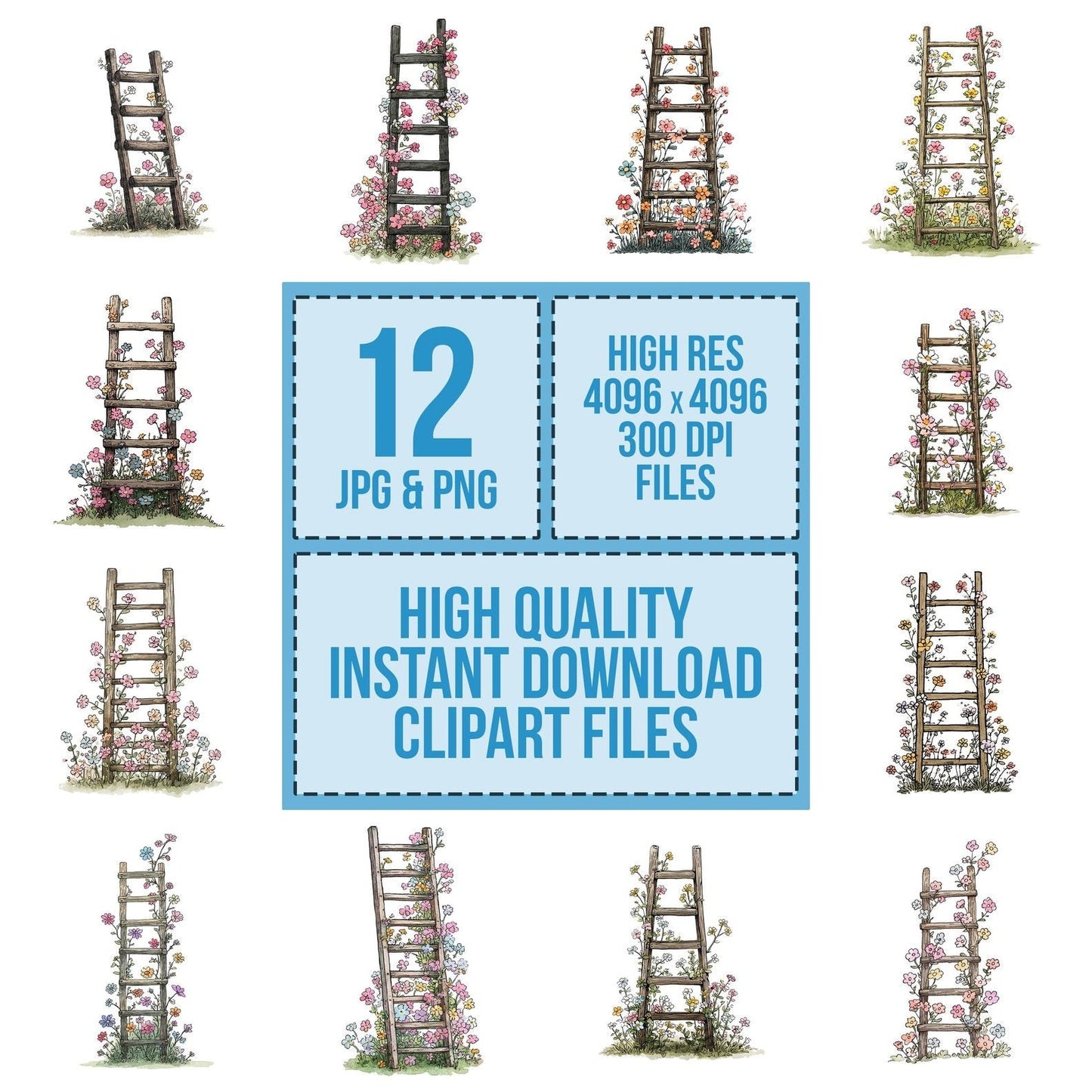 Ladder Wildflowers Clipart Set (DDD005940)