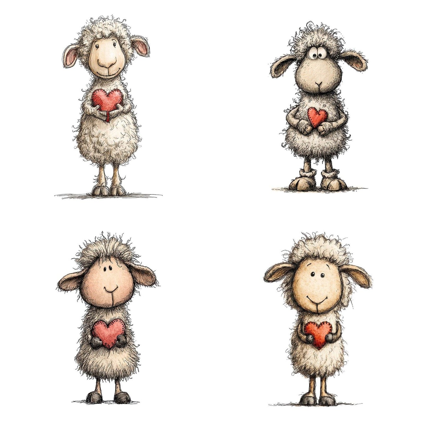 Lamb Love Heart Clipart Set (DDD005942)