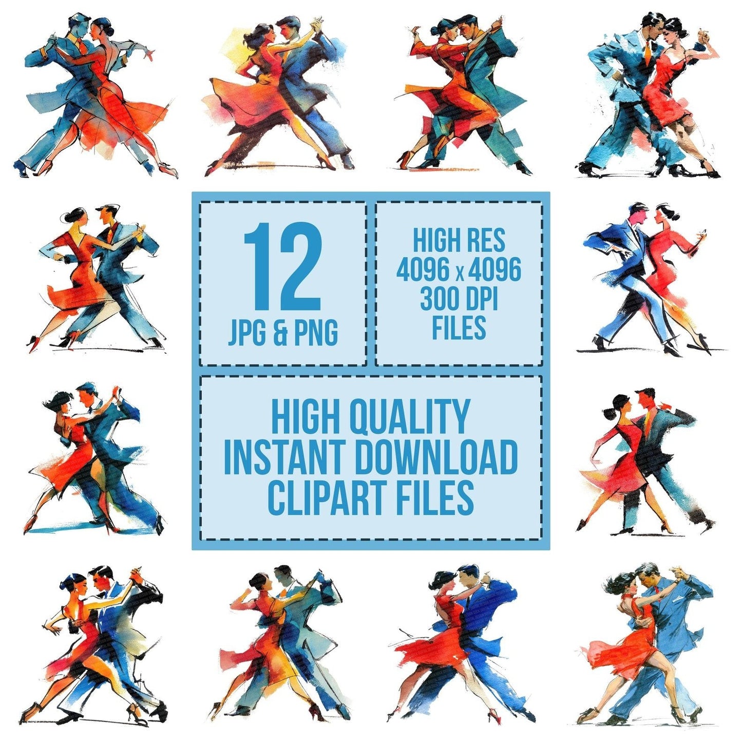 Latin Partner Dancers Clipart Set (DDD005948)