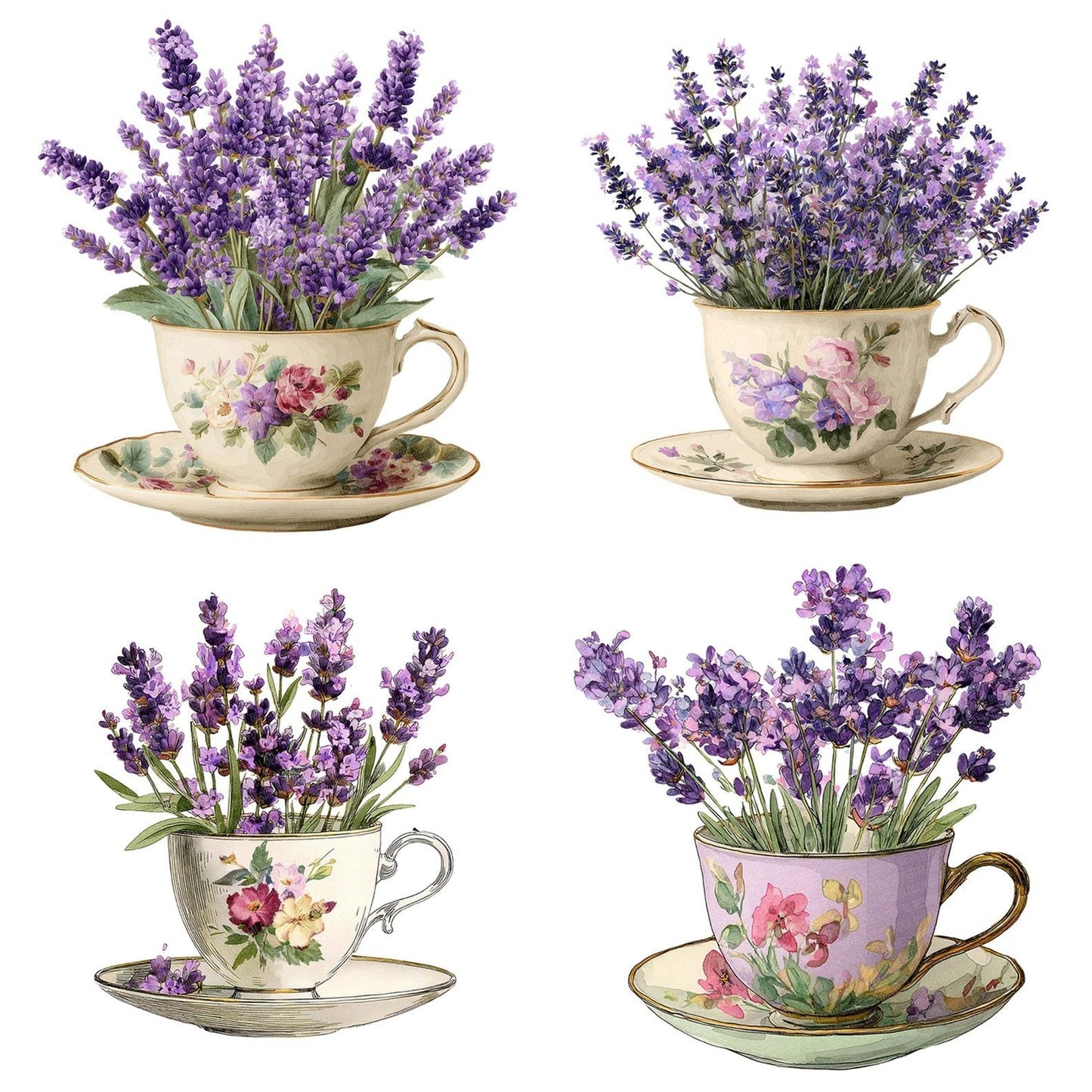 Lavender Teacup Clipart Set (DDD005952)