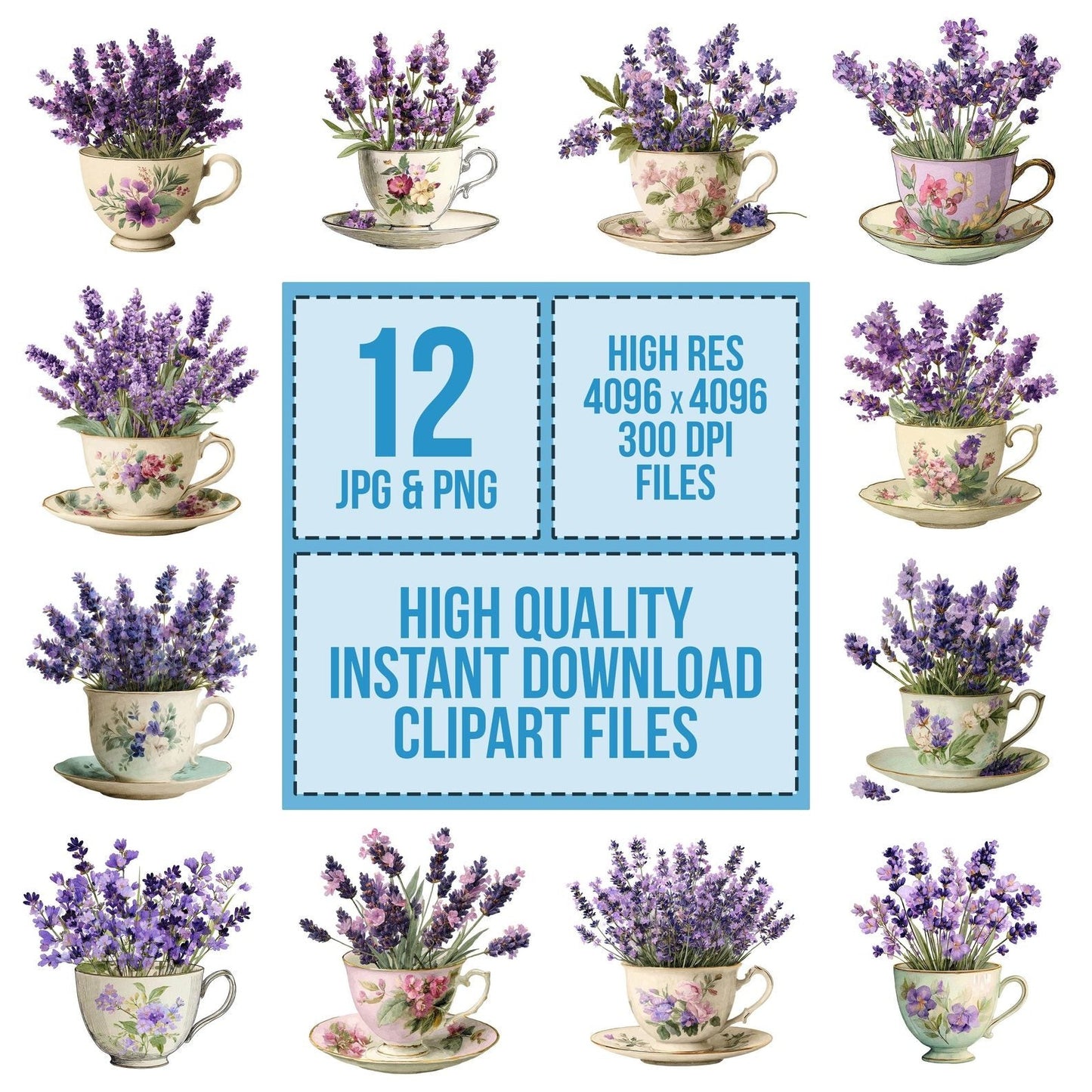 Lavender Teacup Clipart Set (DDD005952)