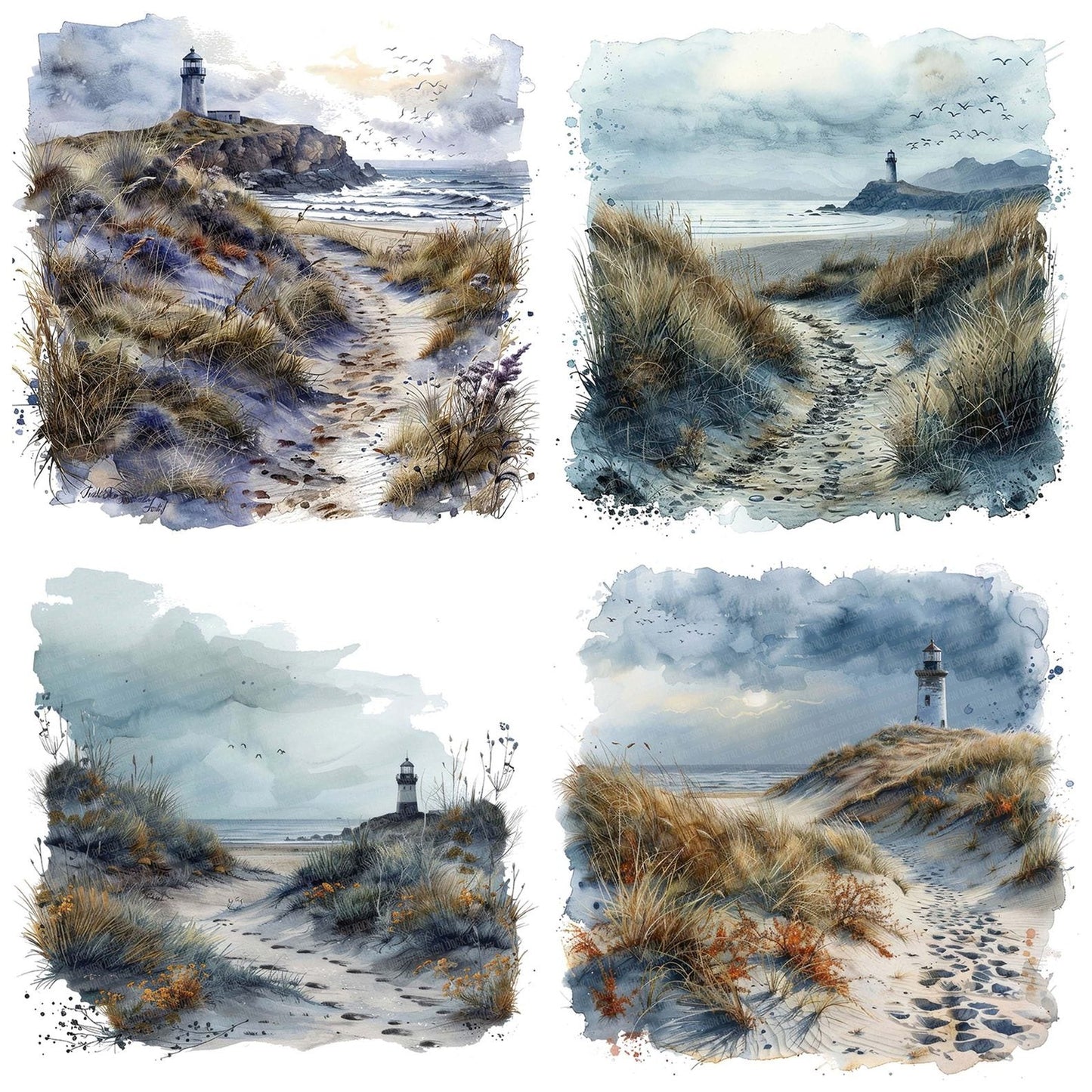 Lighthouse over the Sand Dunes Clipart Set (DDD005964)