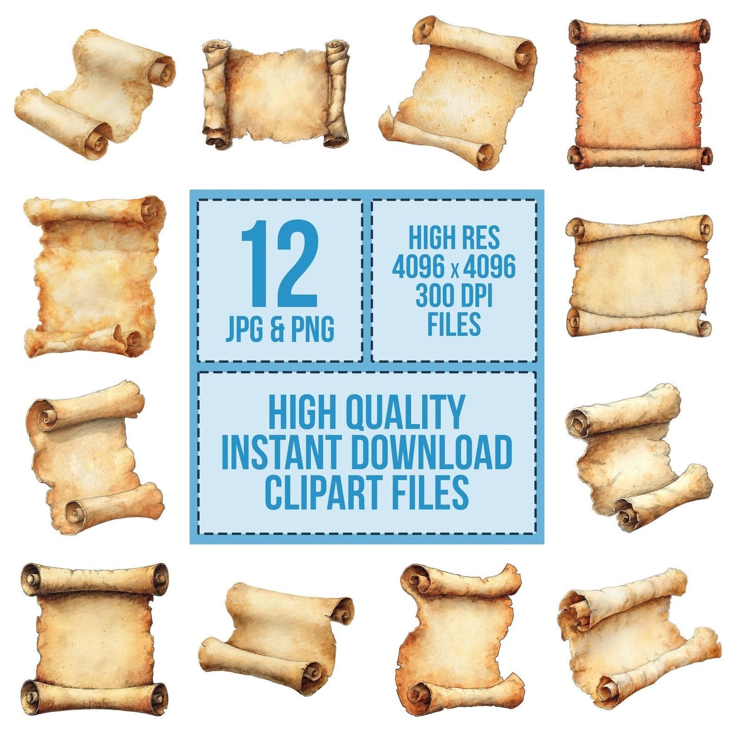 Magic Scroll Paper Clipart Set (DDD005995)