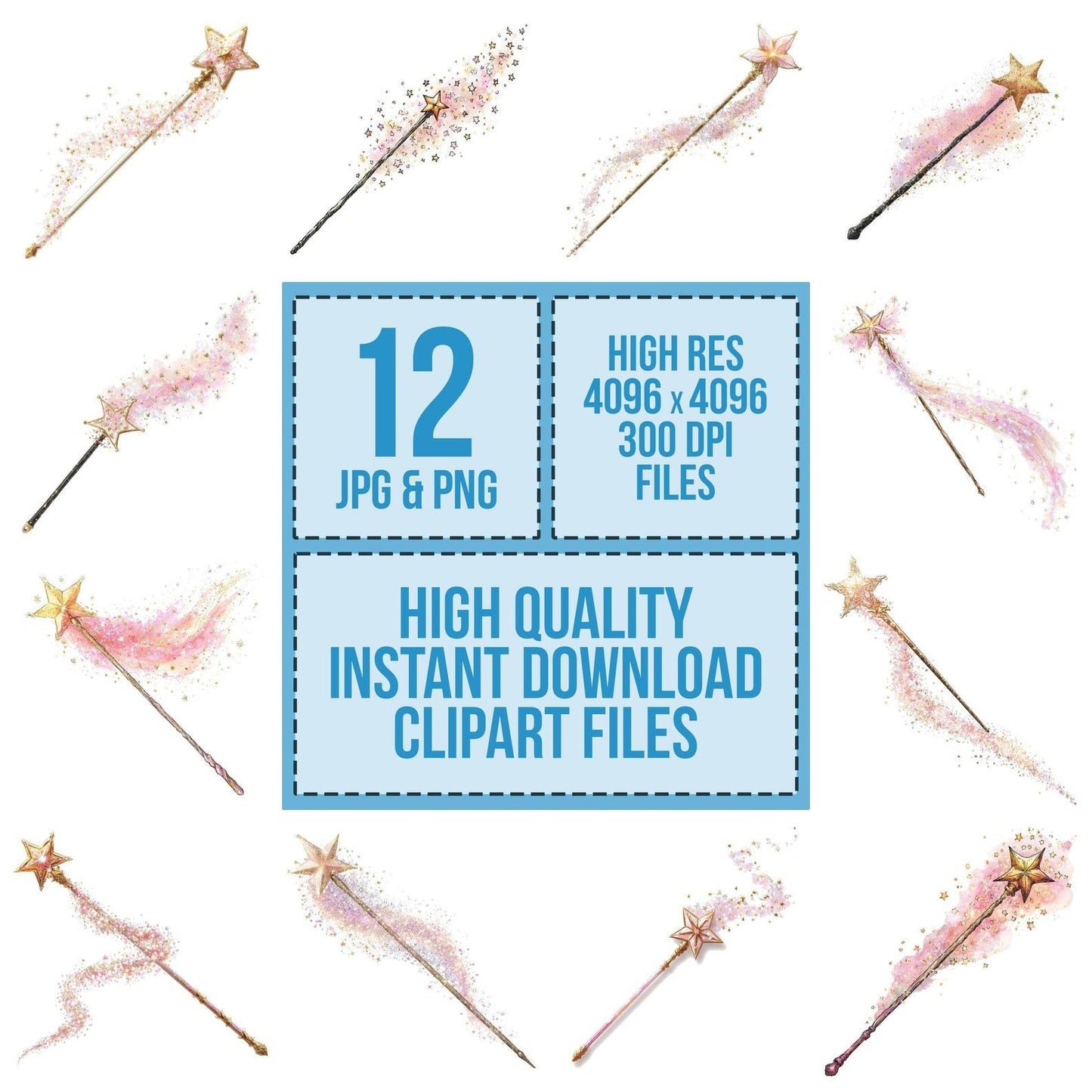 Magic Star Wand Clipart Set (DDD005996)