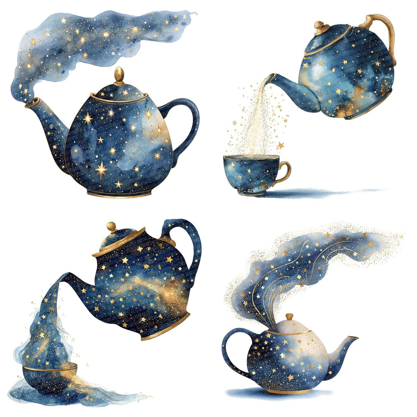 Magical Star Teapot Clipart Set (DDD006001)