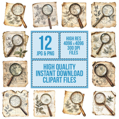 Magnifying Glass on Map Clipart Set (DDD006006)