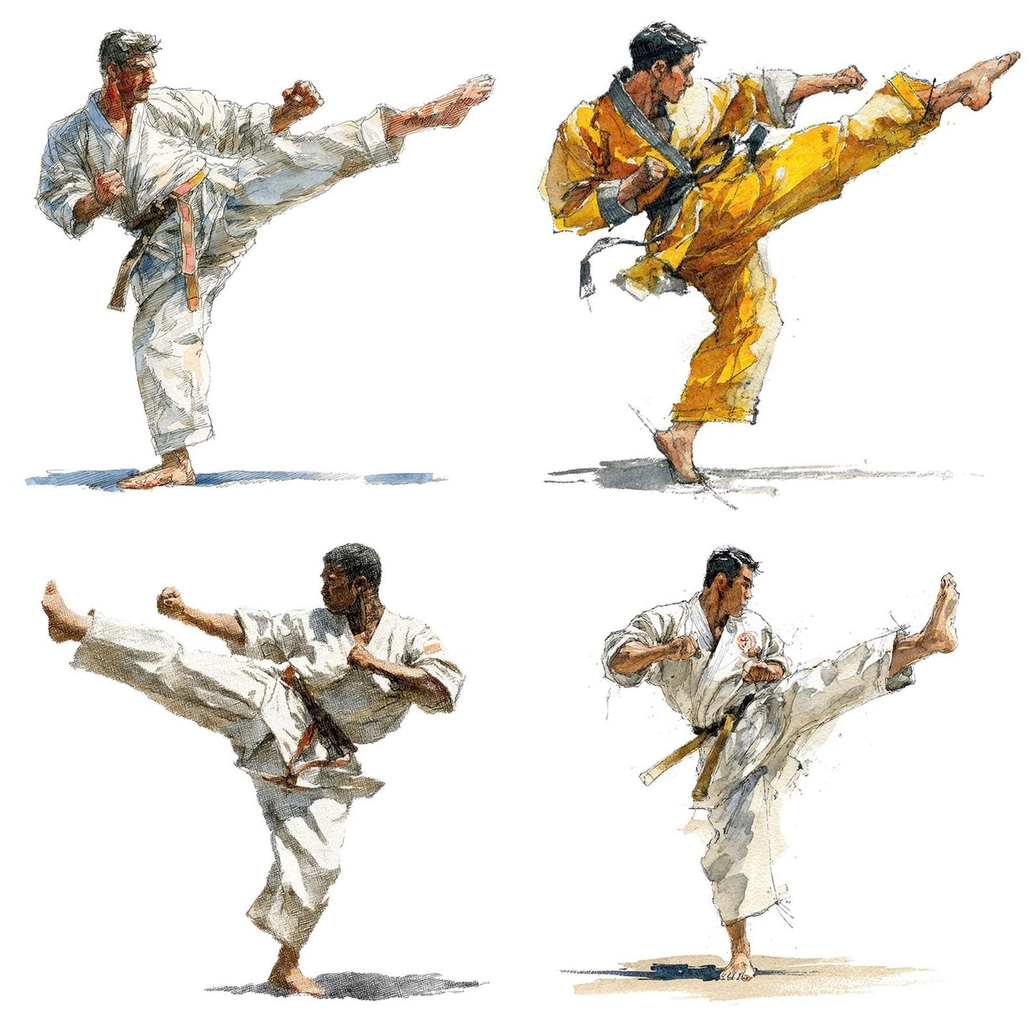 Martial Arts High Kick Clipart Set (DDD006021)