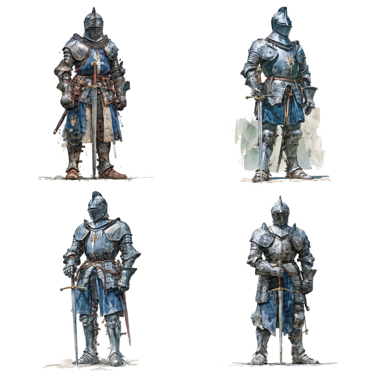 Medieval Knight Standing Clipart Set (DDD006037)