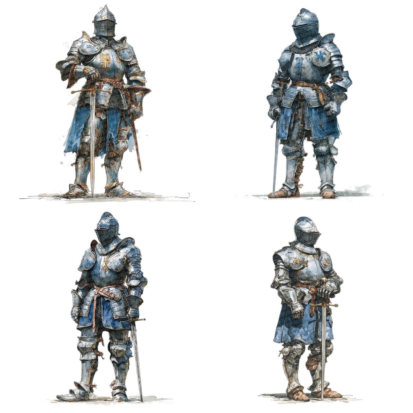 Medieval Knight Standing Clipart Set (DDD006037)