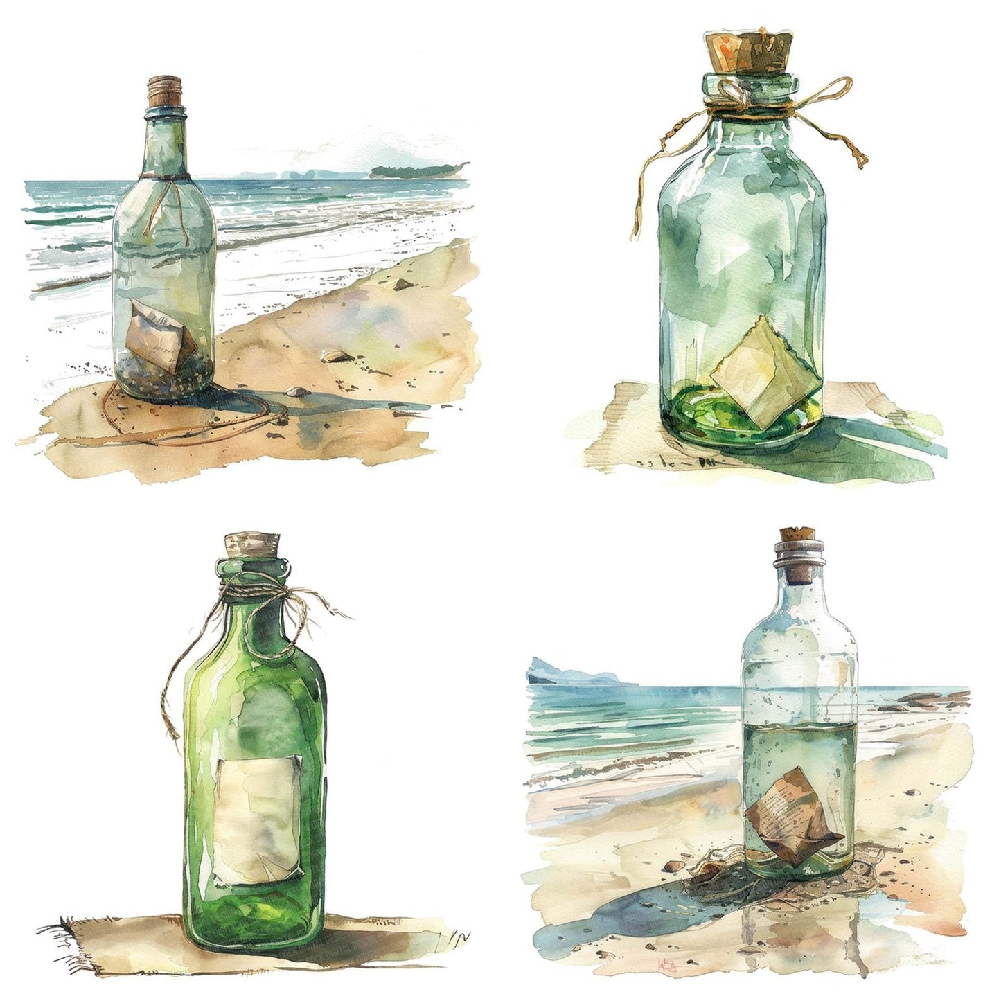 Message in a Bottle Clipart Set (DDD006044)