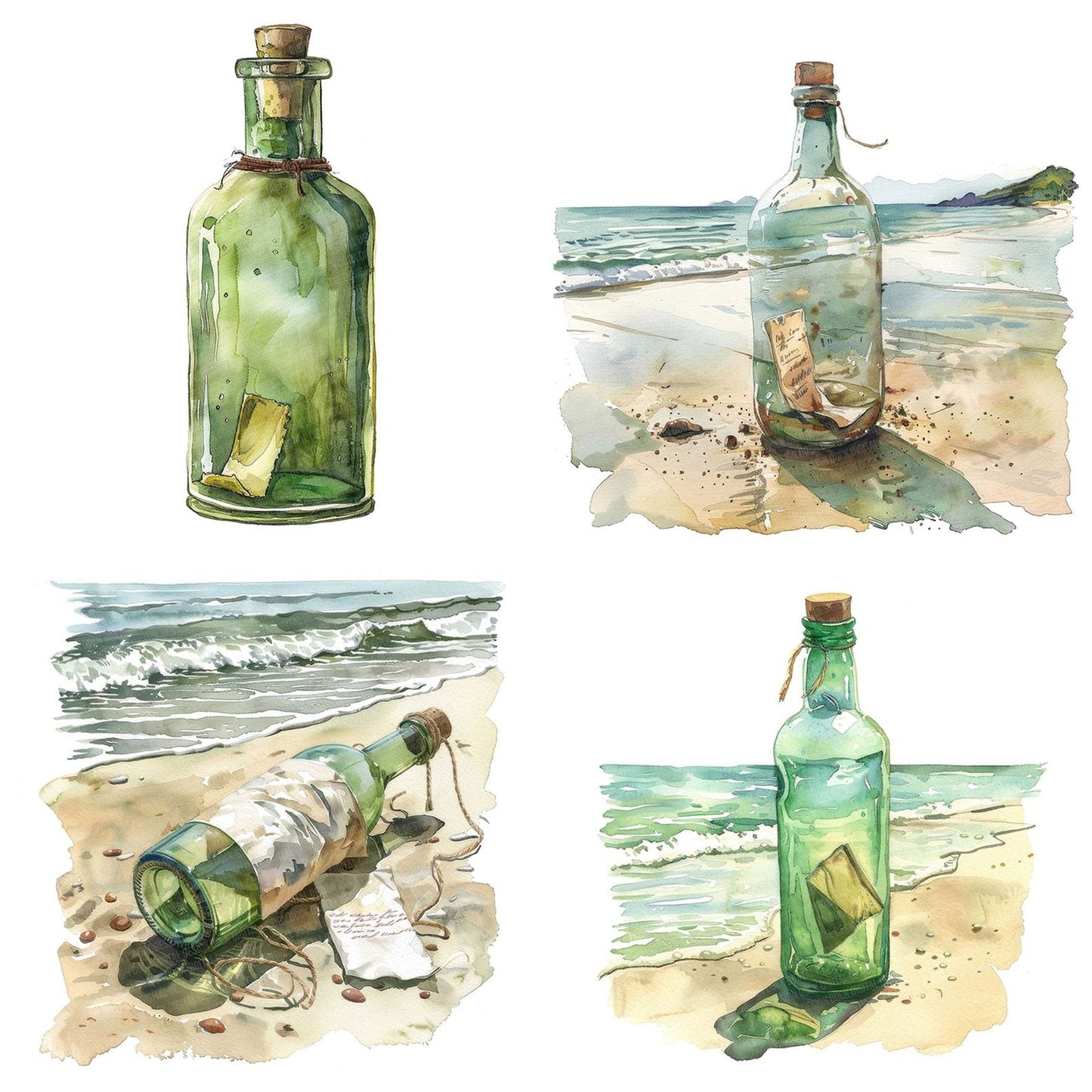 Message in a Bottle Clipart Set (DDD006044)