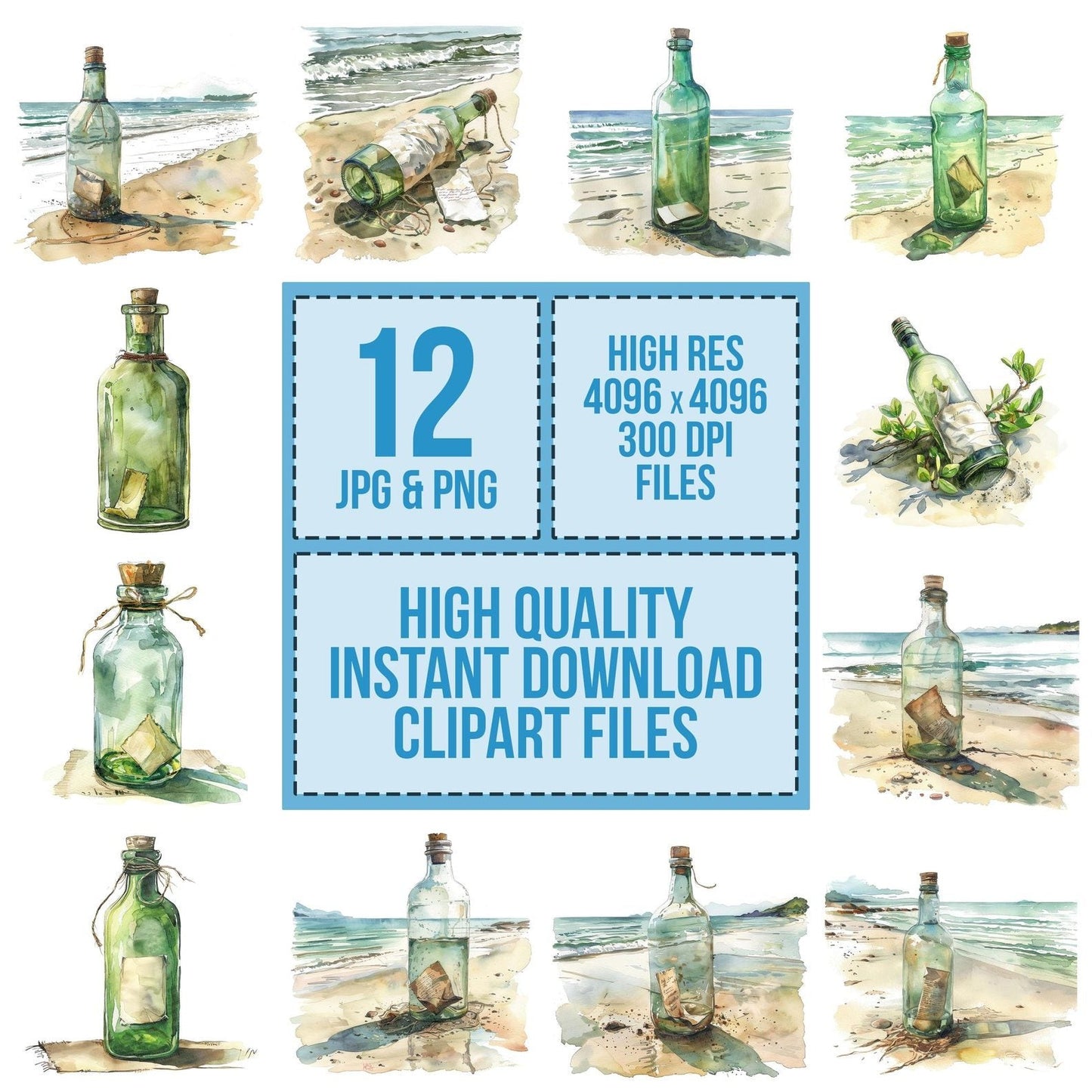 Message in a Bottle Clipart Set (DDD006044)