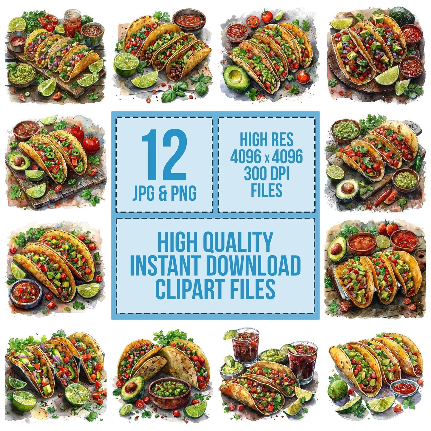 Mexican Tacos Clipart Set (DDD006047)