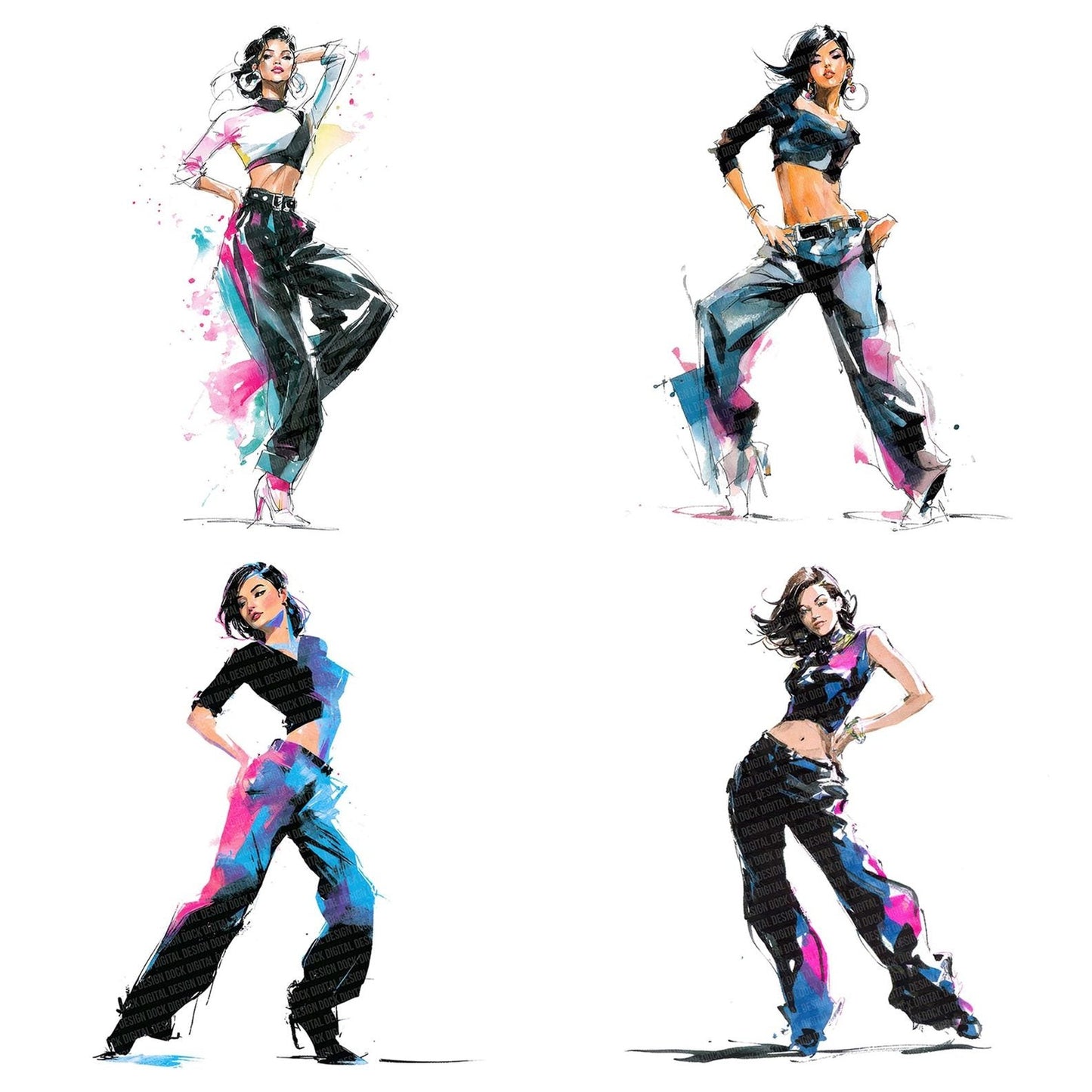 Millenium Pop Dancer Clipart Set (DDD006049)