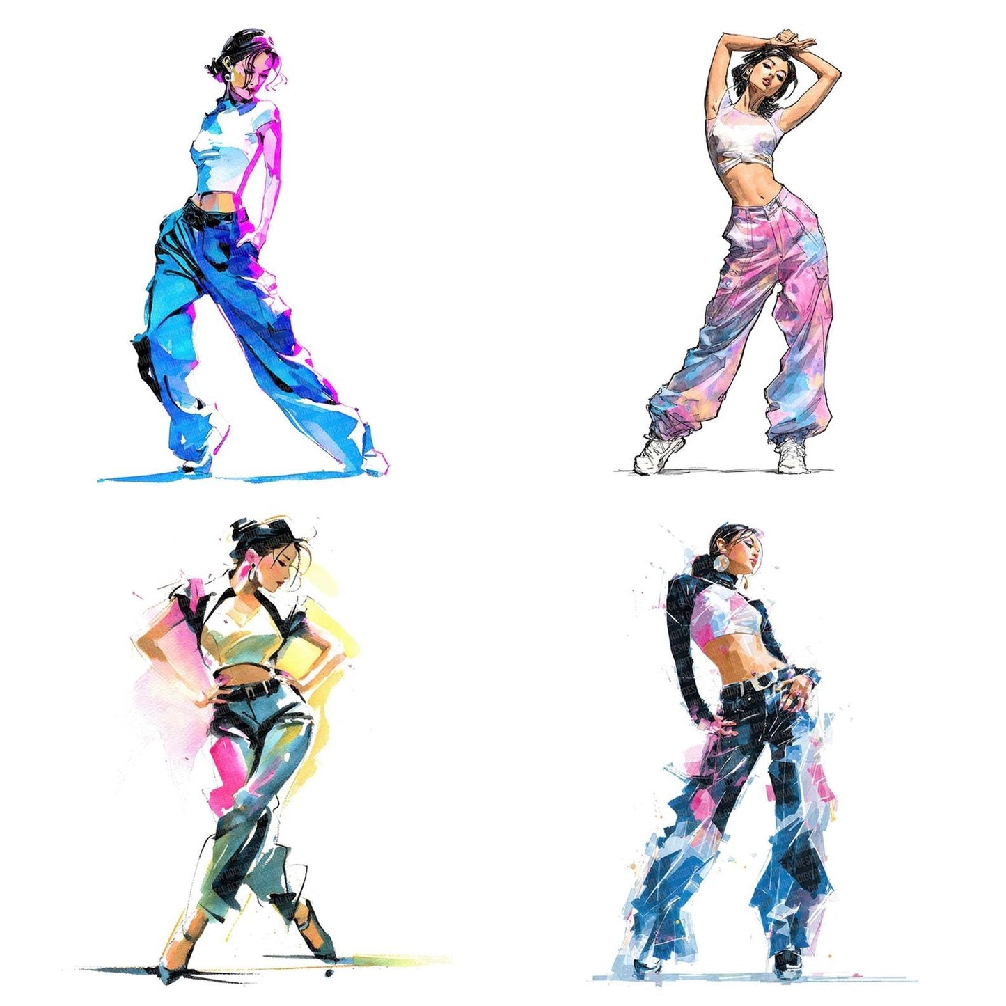 Millenium Pop Dancer Clipart Set (DDD006049)