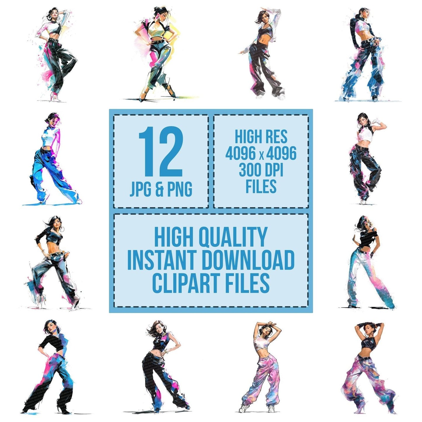 Millenium Pop Dancer Clipart Set (DDD006049)