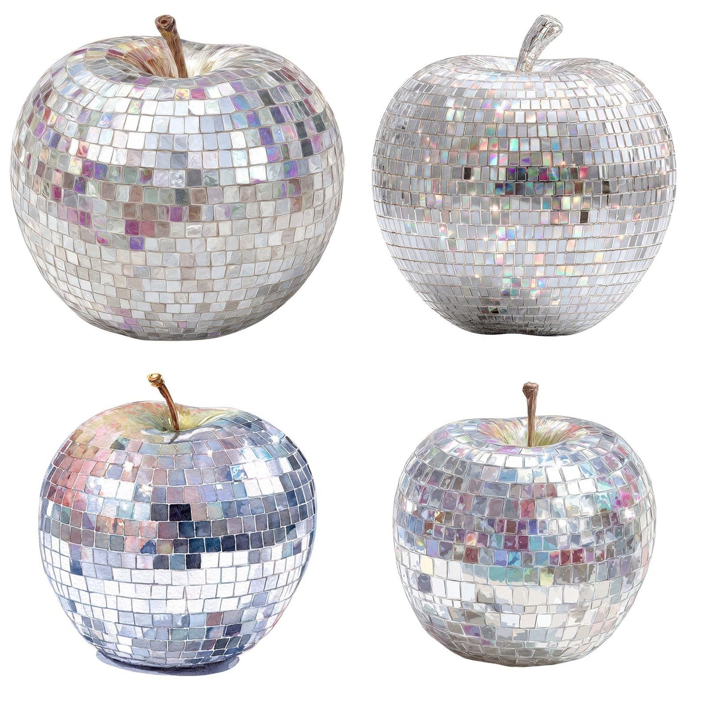 Mirrorball Apple Clipart Set (DDD006075)