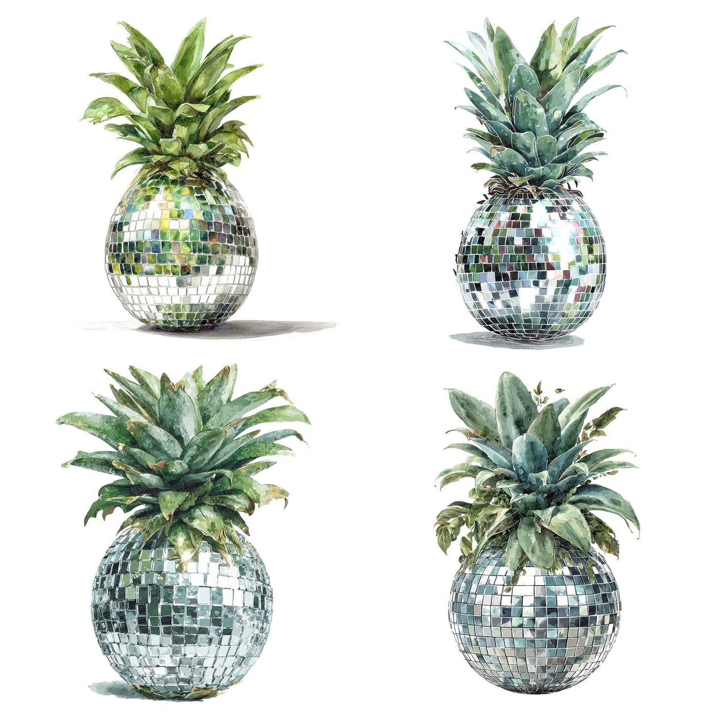Mirrorball Pineapple Clipart Set (DDD006078)